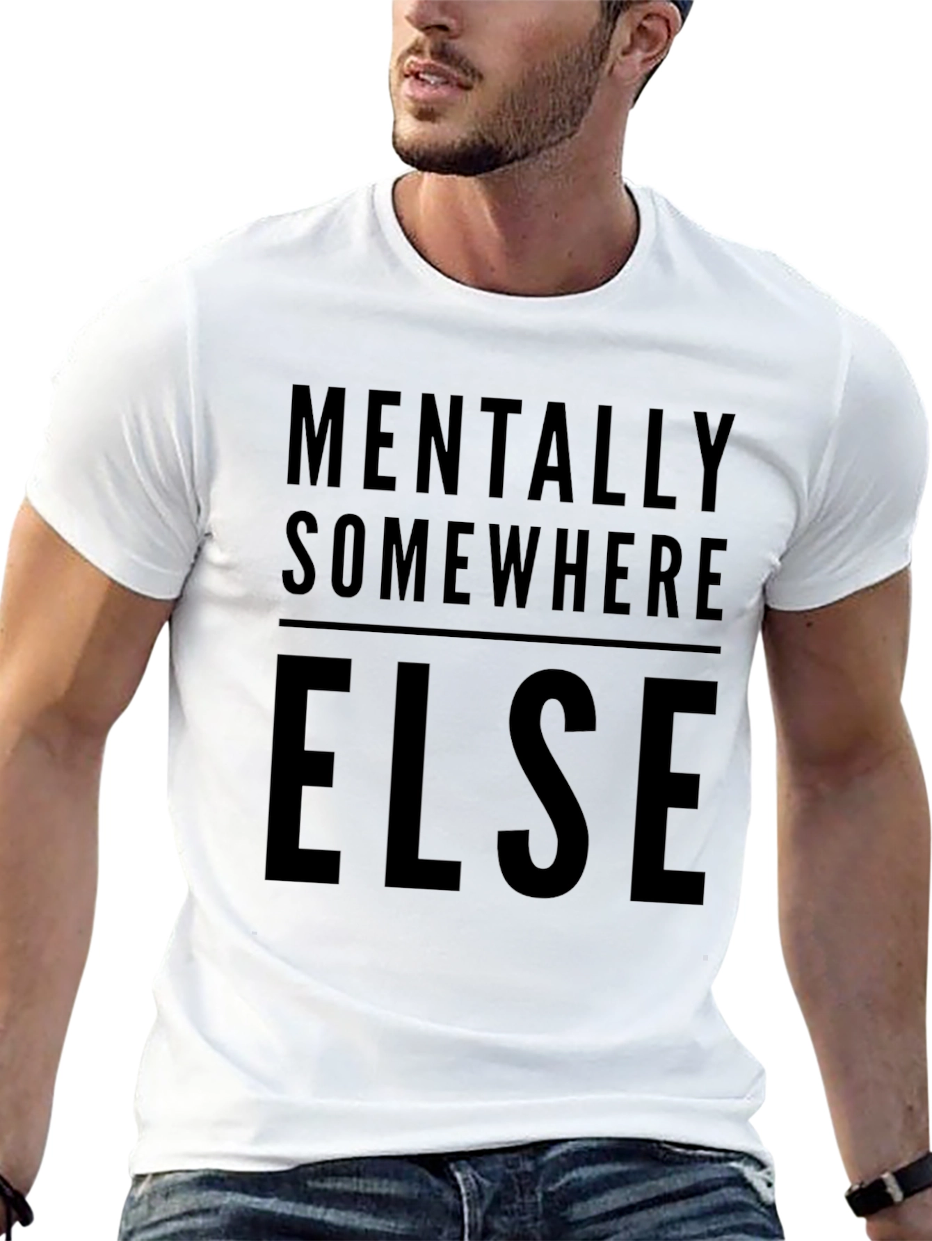 Mentally Elsewhere Graphic Tee - Soft Cotton Crew Neck