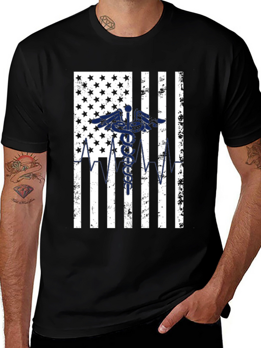 American Flag Medical T-Shirt - Patriotic EMT EMS Nurse Tee