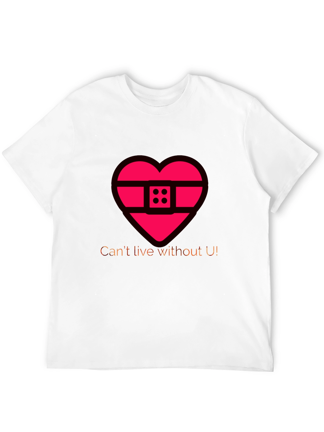 Heart Band-Aid Graphic Tee - Cant Live Without U!
