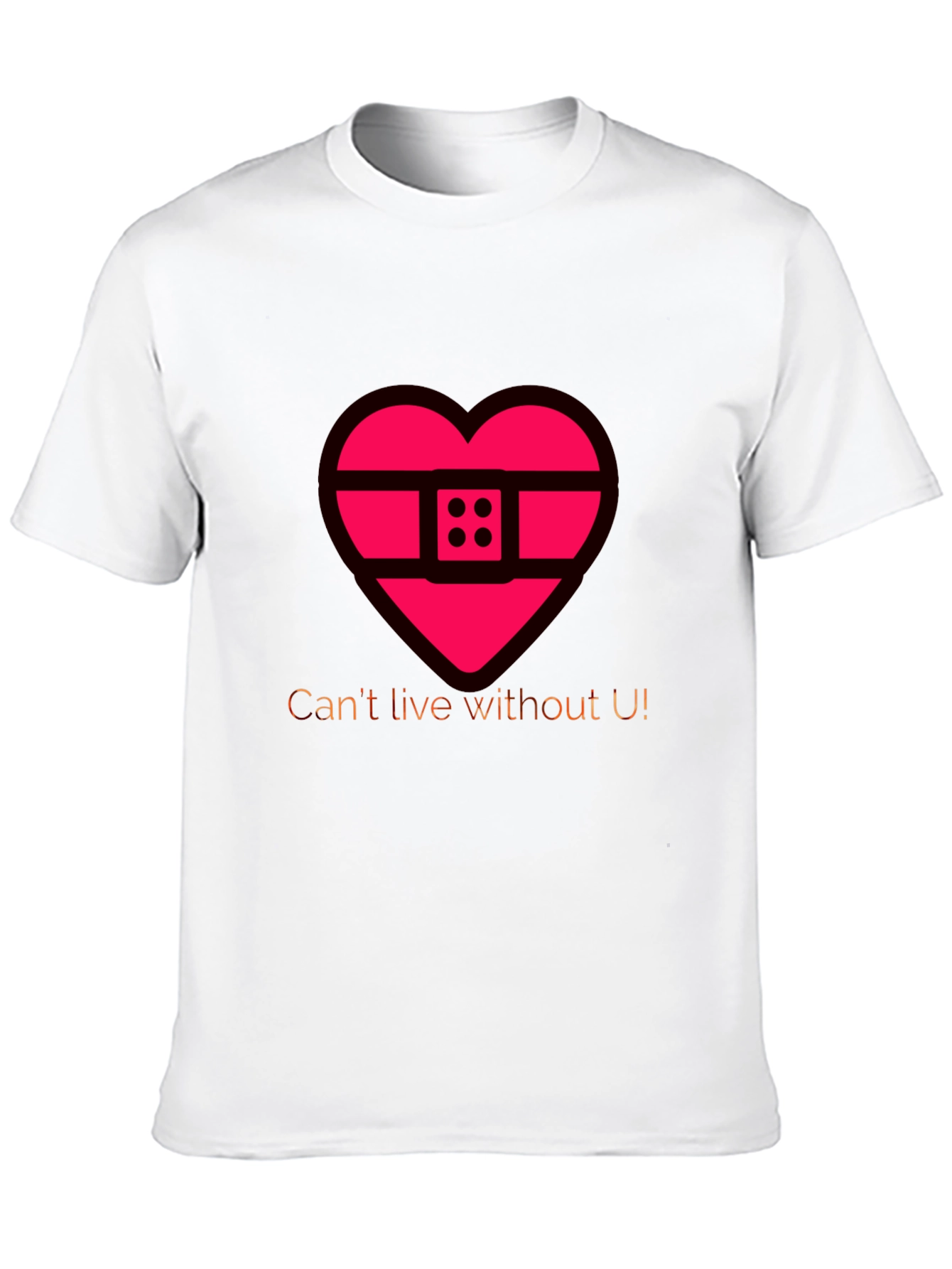 Heart Band-Aid Graphic Tee - Cant Live Without U!