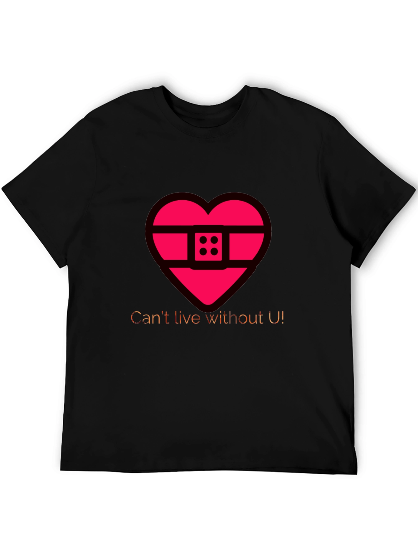 Heart Band-Aid Graphic Tee - Cant Live Without U!