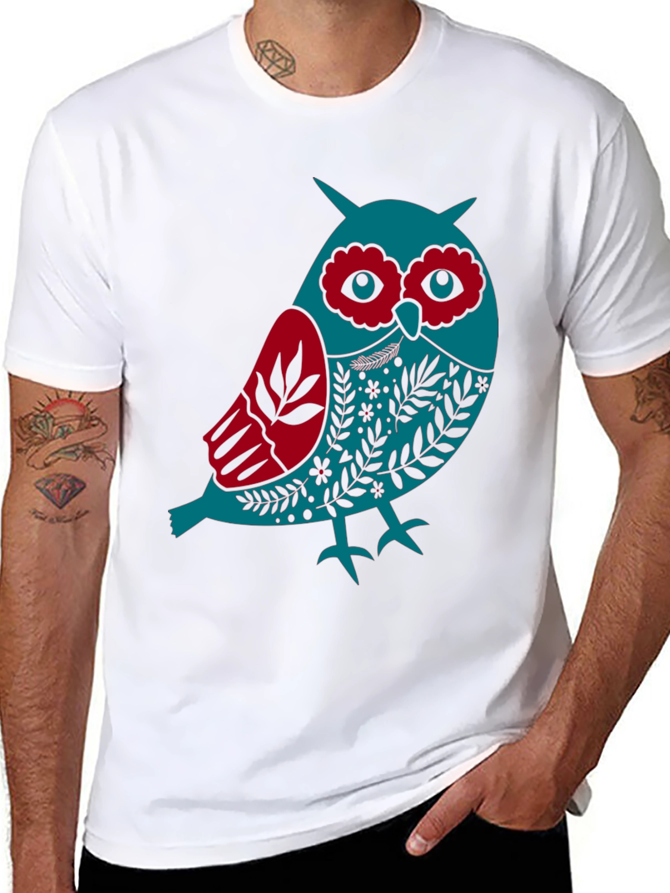 Unique Owl Graphic Black T-Shirt