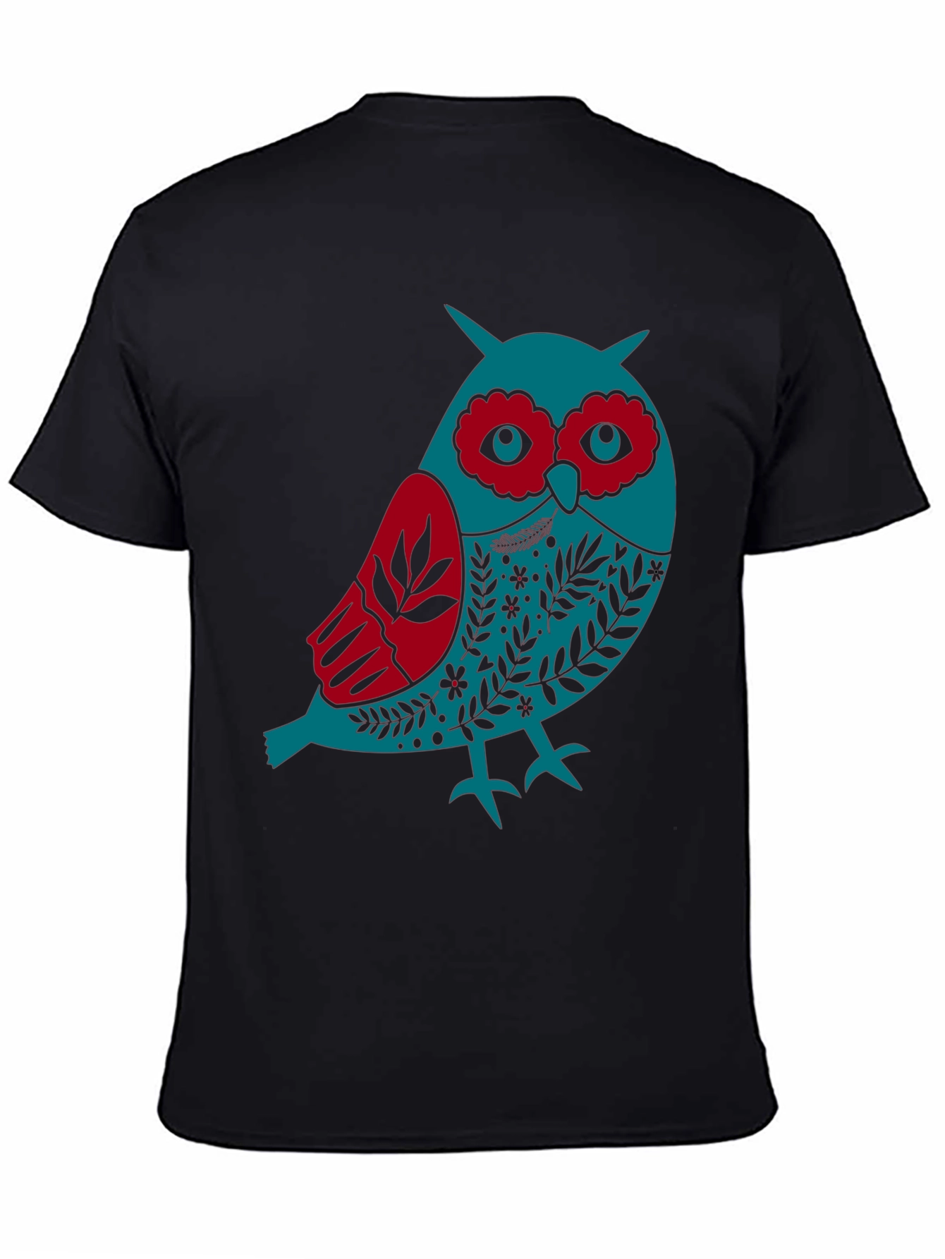 Unique Owl Graphic Black T-Shirt