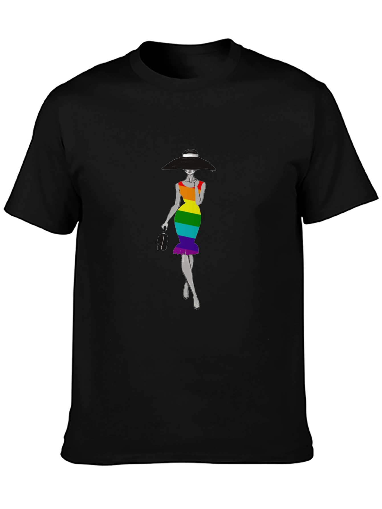 Rainbow Dress Graphic Tee - Stylish Unisex T-Shirt