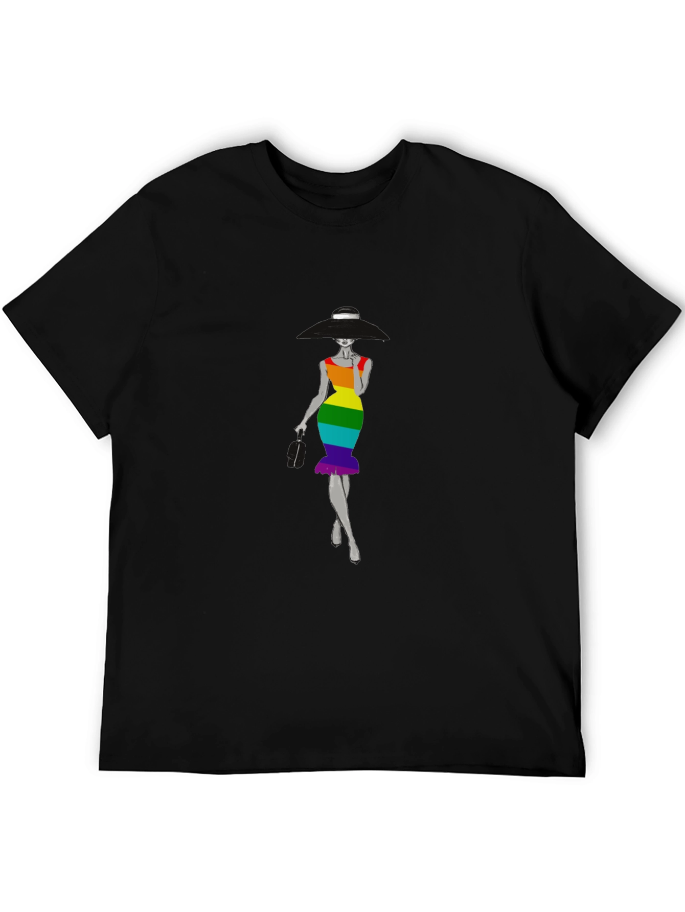 Rainbow Dress Graphic Tee - Stylish Unisex T-Shirt