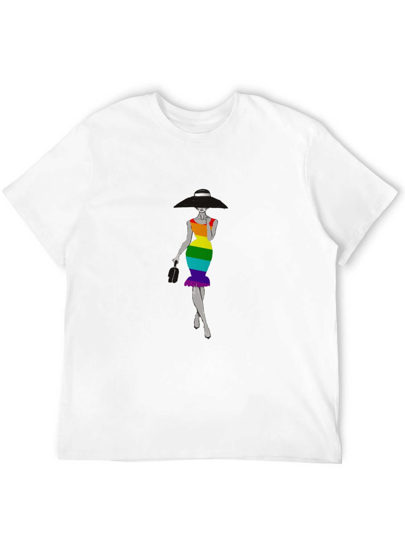 Rainbow Dress Graphic Tee - Stylish Unisex T-Shirt