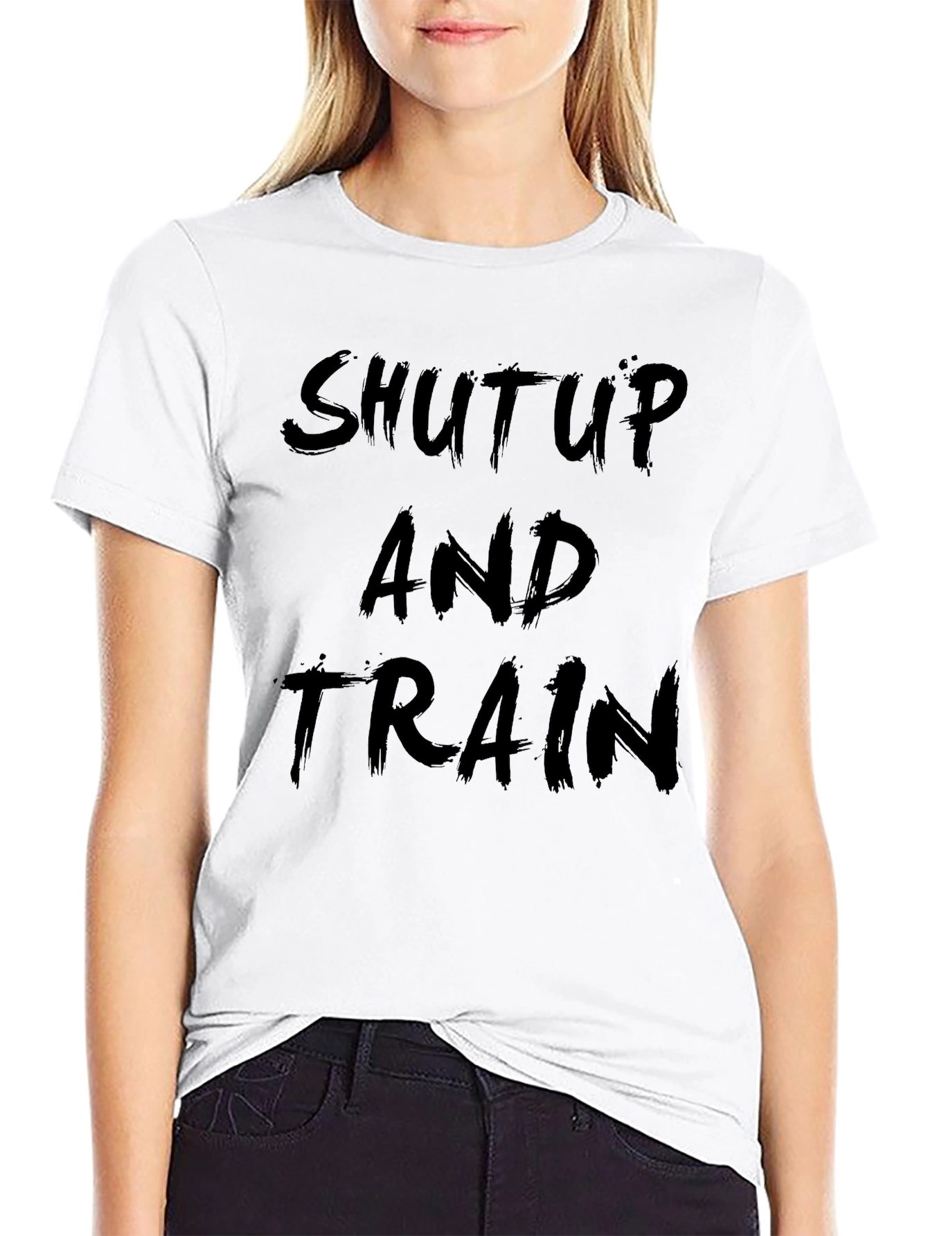 Shut Up and Train Black Graphic T-Shirt