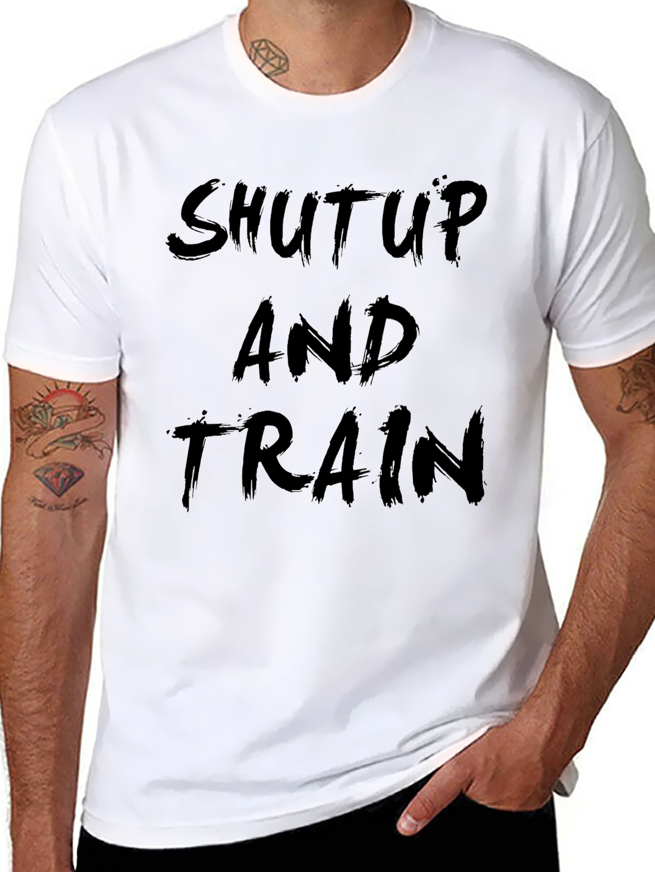 Shut Up and Train Black Graphic T-Shirt