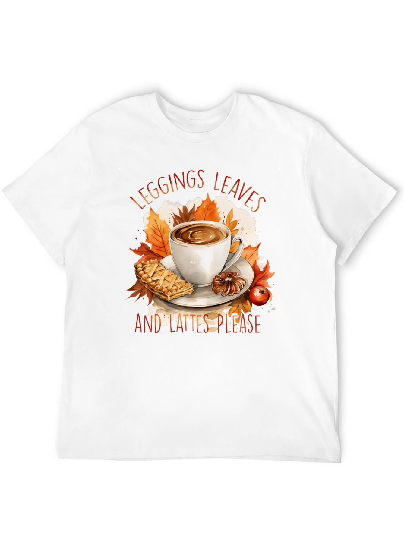 Leggings Leaves and Lattes Please T-Shirt
