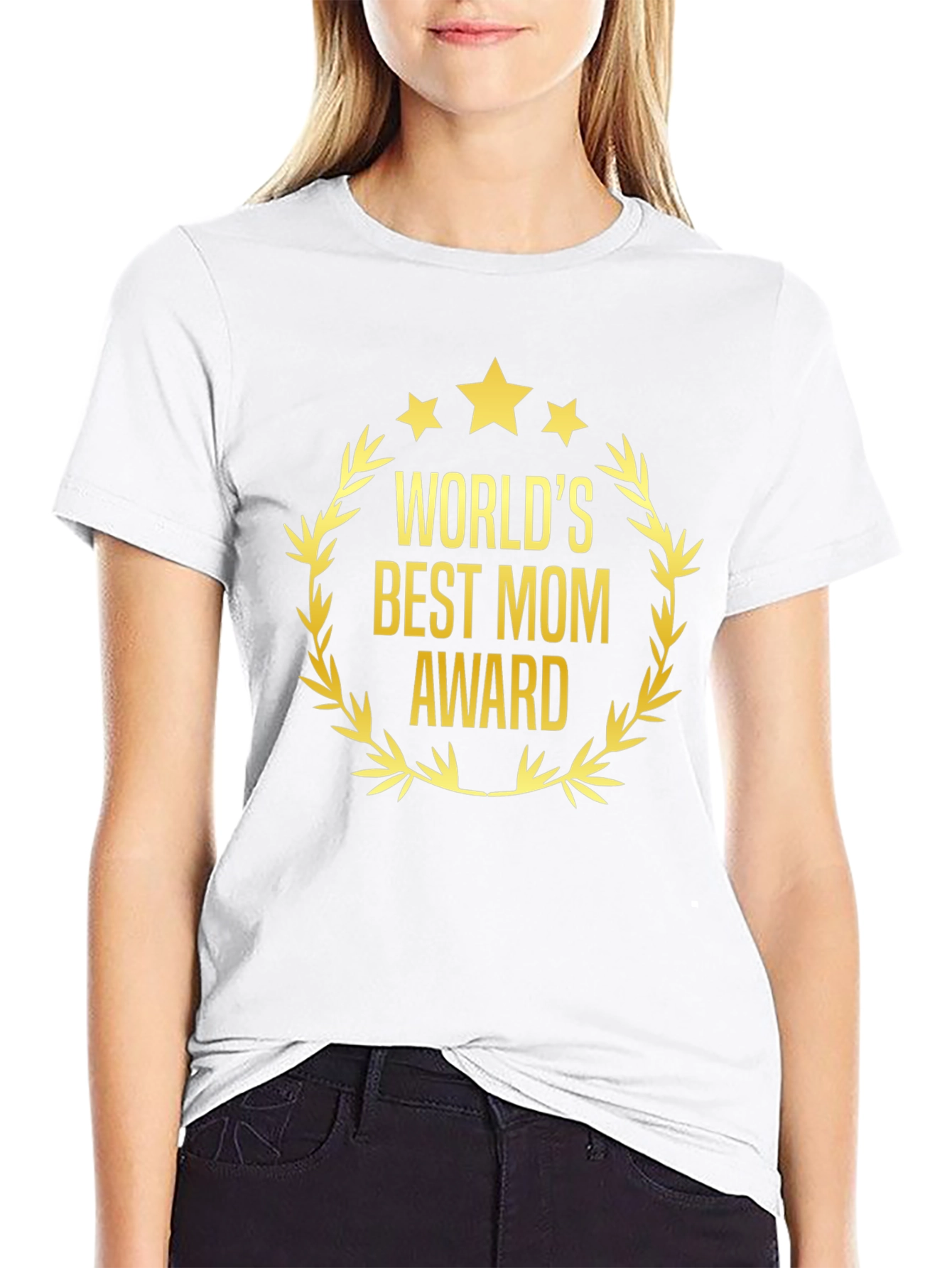 Worlds Best Mom Award Black T-Shirt