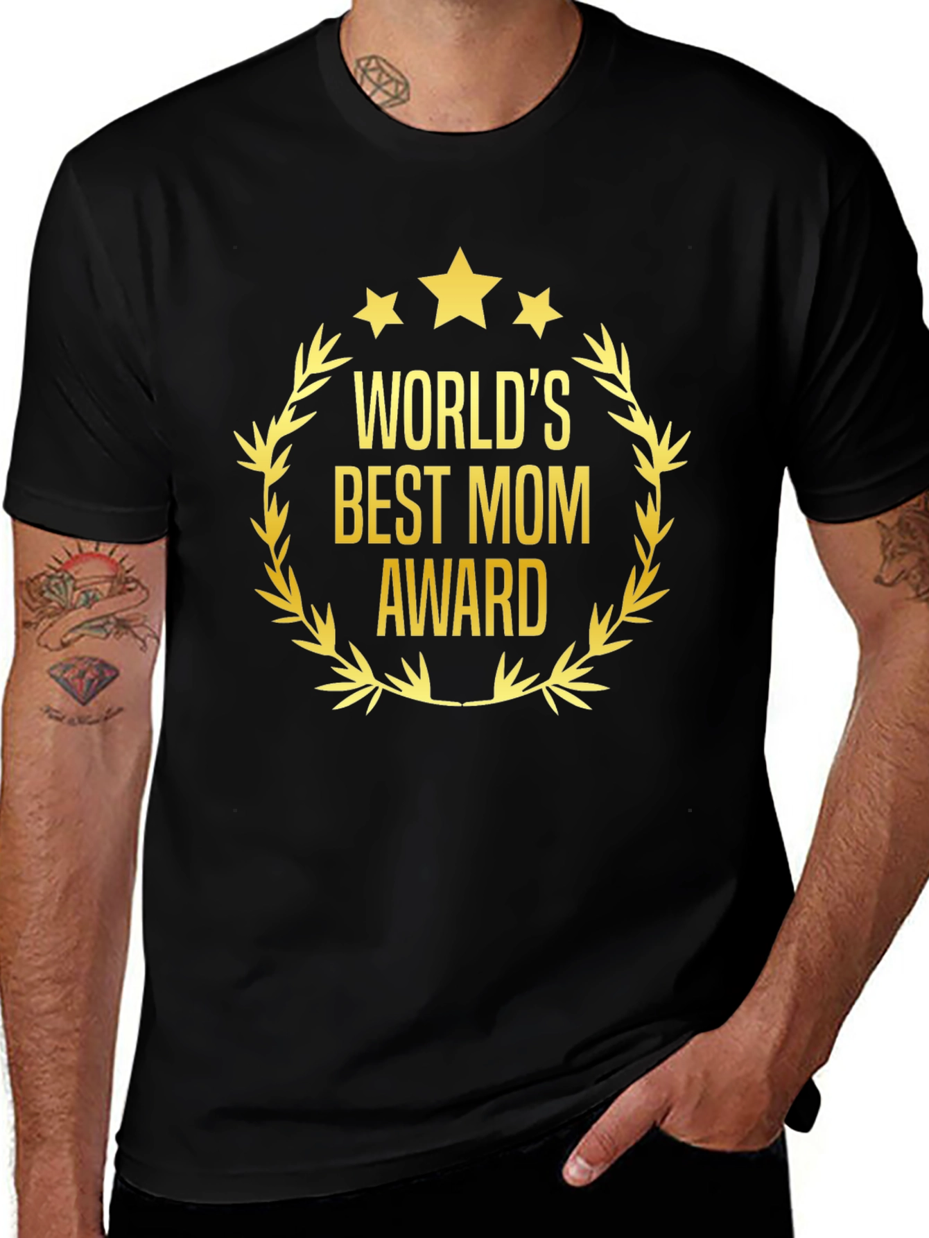 Worlds Best Mom Award Black T-Shirt