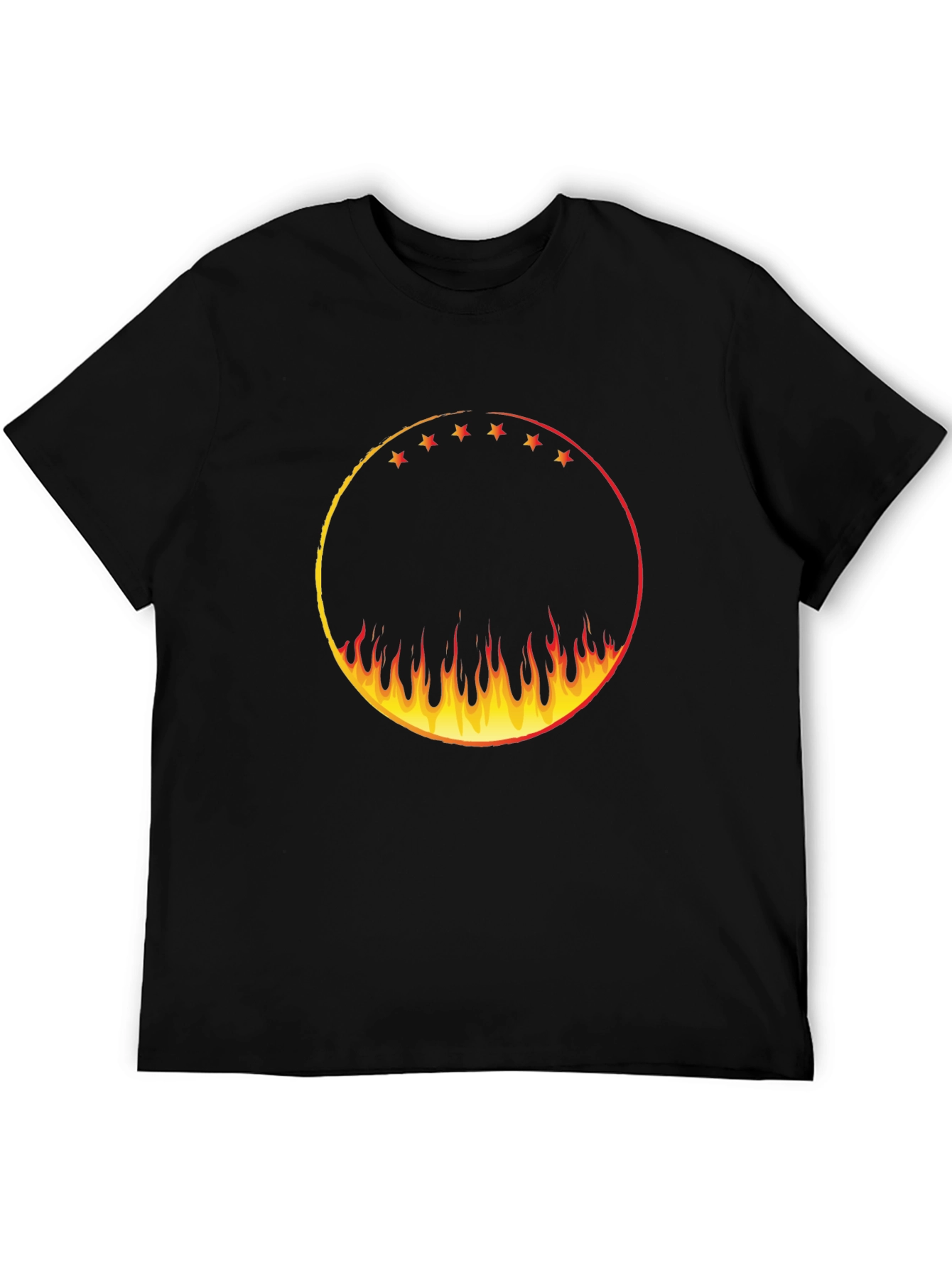 Fiery Circle Graphic Tee - Black