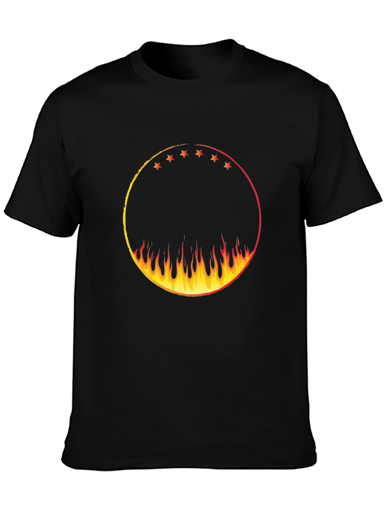 Fiery Circle Graphic Tee - Black