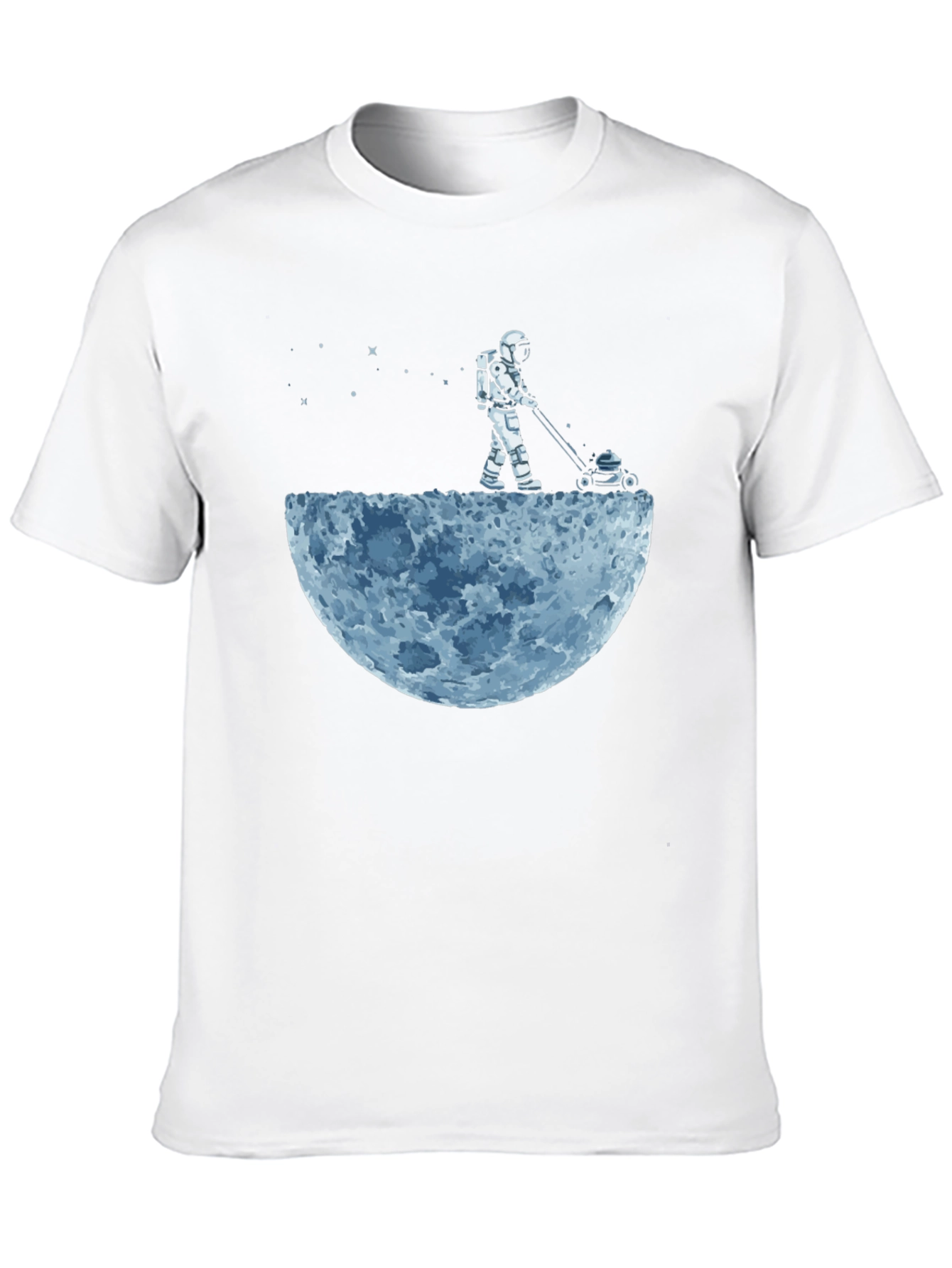 Astronaut Moon Mowing Graphic Tee - Unique Design