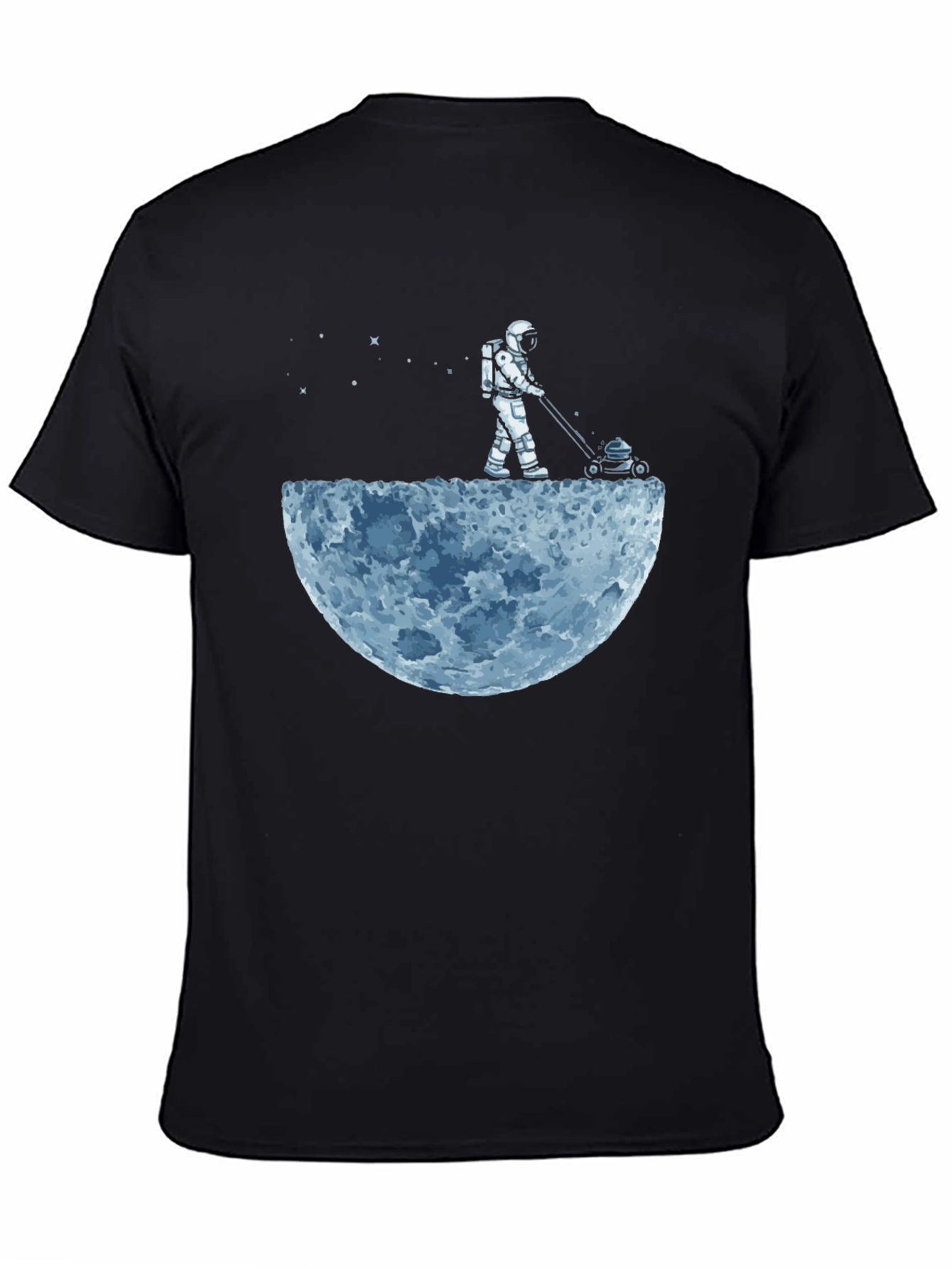 Astronaut Moon Mowing Graphic Tee - Unique Design