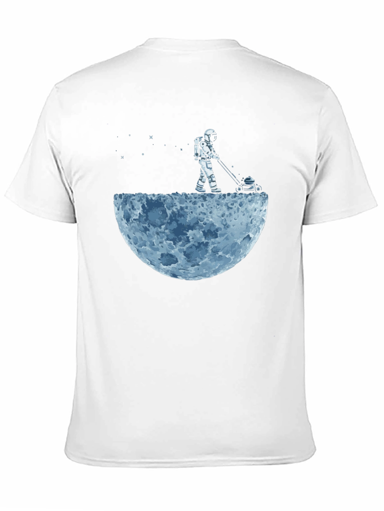 Astronaut Moon Mowing Graphic Tee - Unique Design