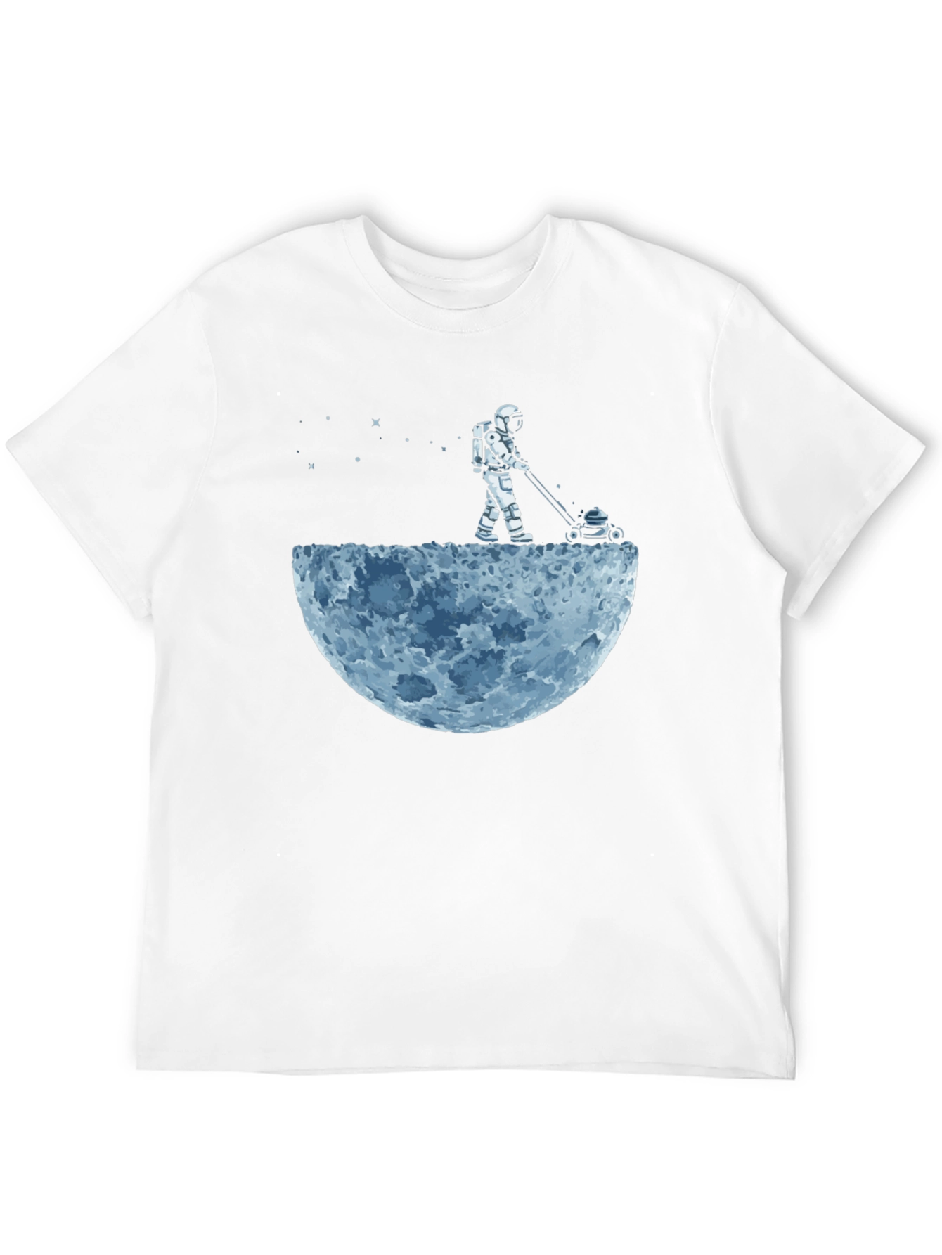 Astronaut Moon Mowing Graphic Tee - Unique Design
