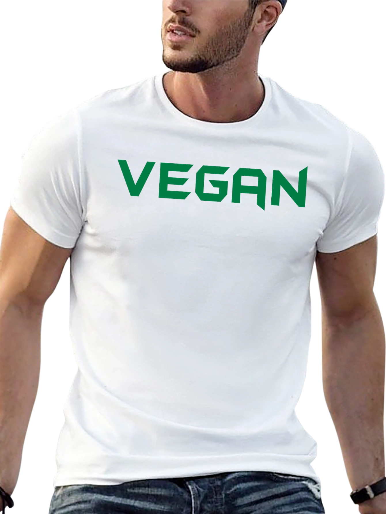 Vegan Statement Tee - Bold Green Print