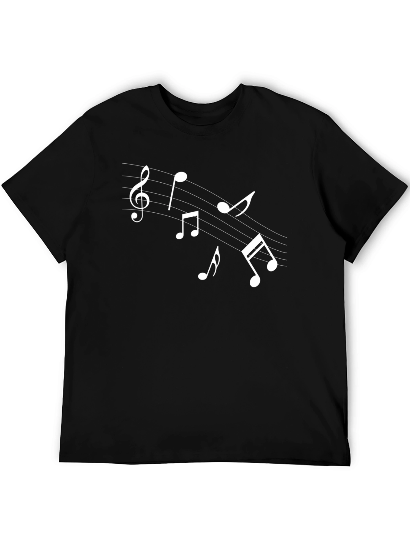 Musical Notes T-Shirt - Black Cotton Tee