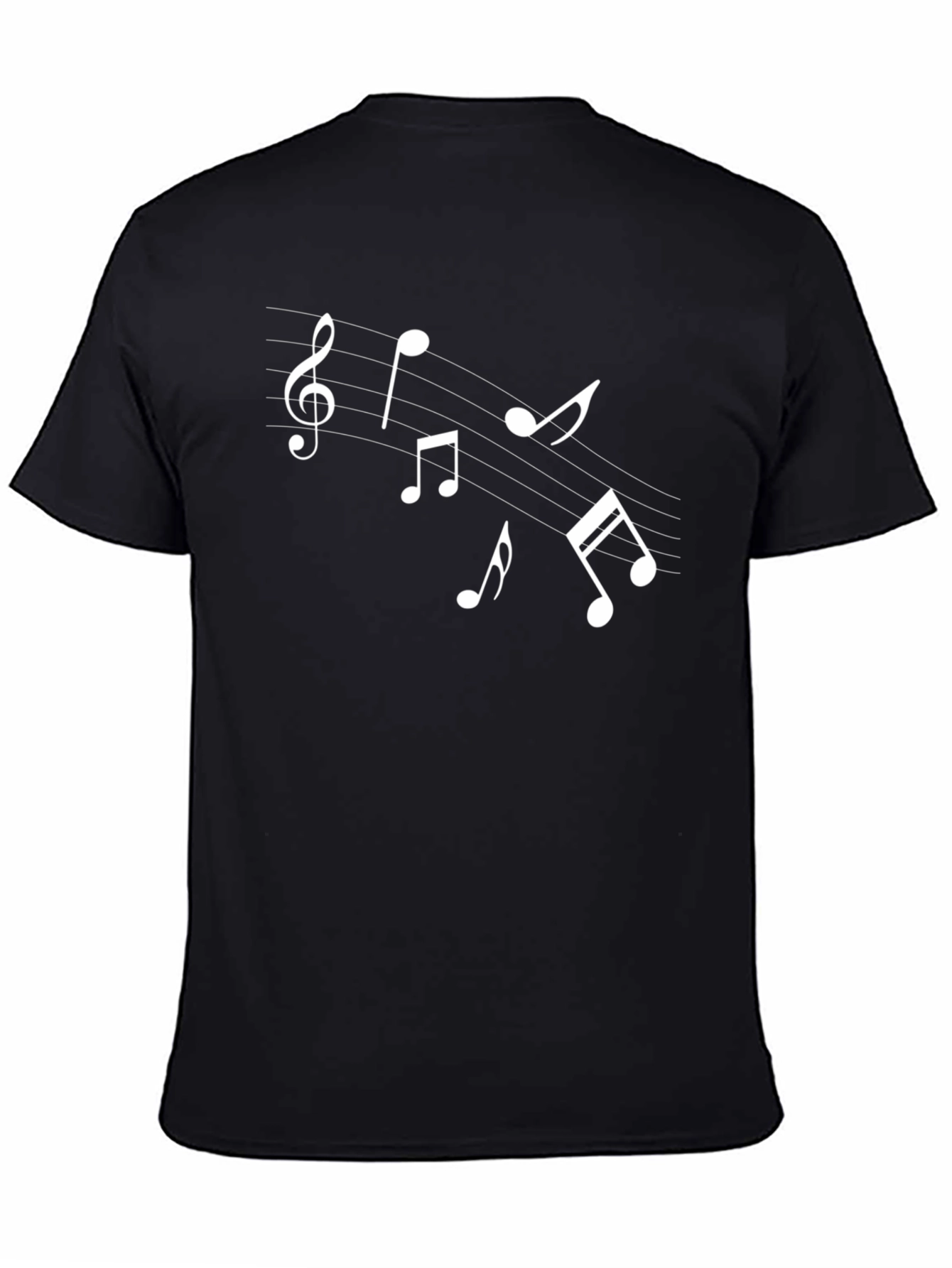 Musical Notes T-Shirt - Black Cotton Tee