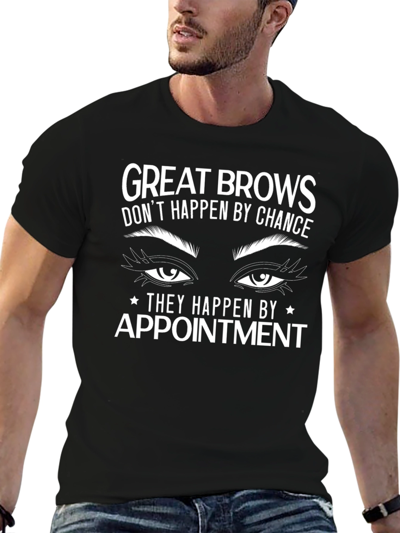 Great Brows Appointment T-Shirt - Black Cotton Tee