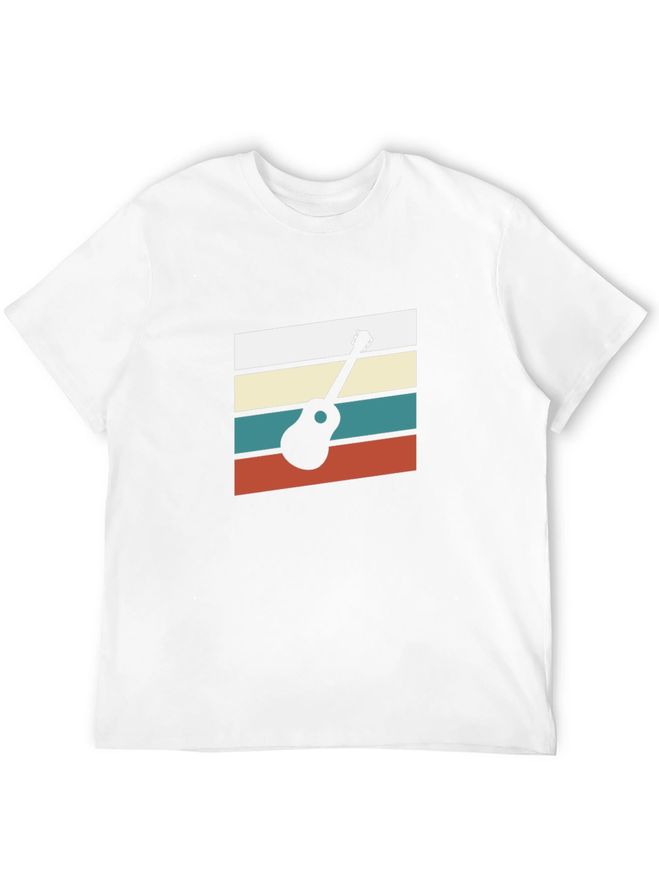 Retro Ukulele Graphic Tee - Black Cotton Blend