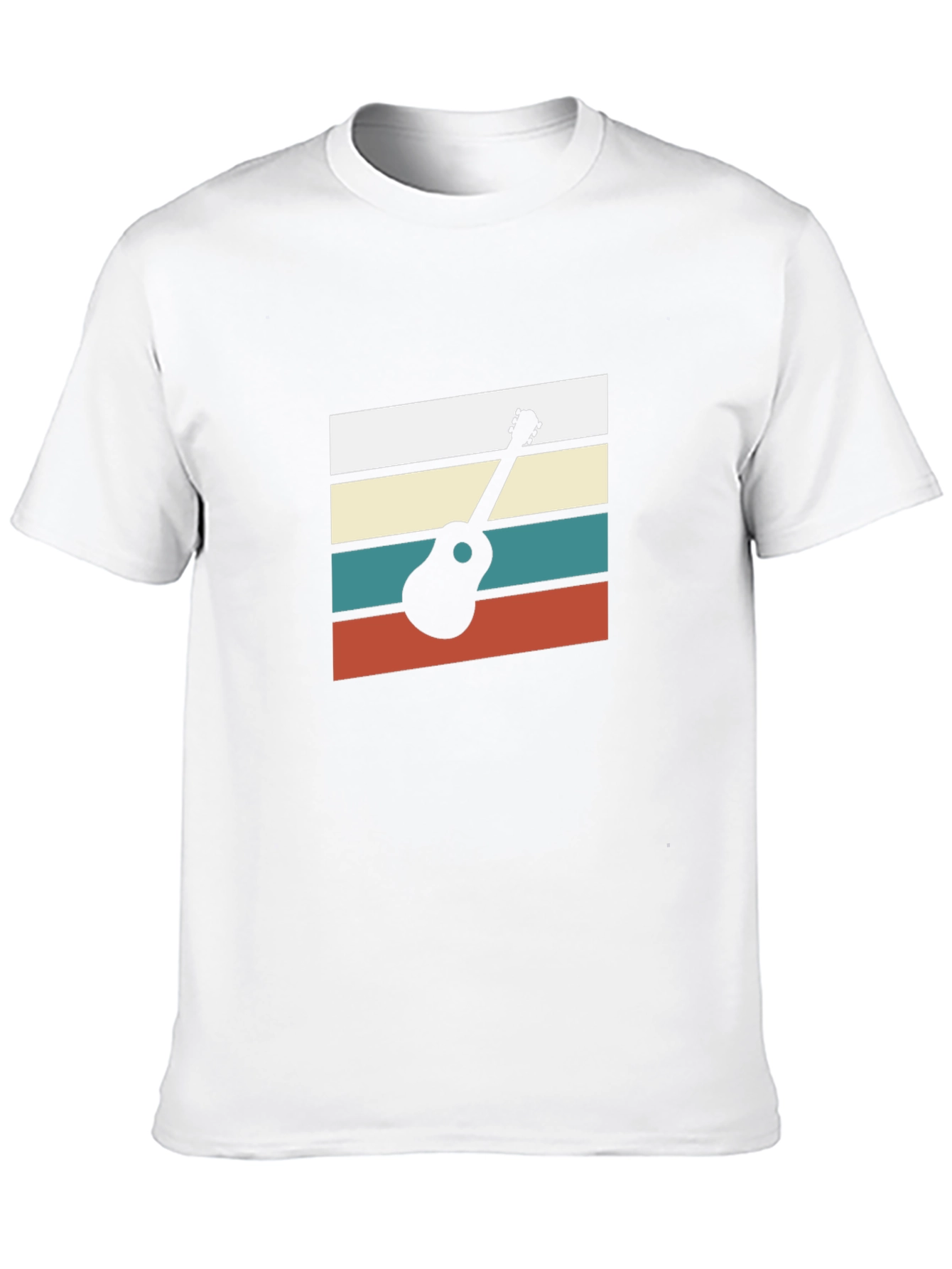 Retro Ukulele Graphic Tee - Black Cotton Blend