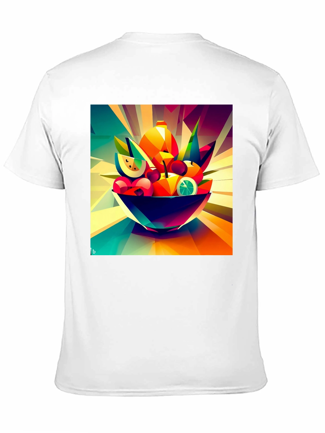Abstract Fruit Bowl Graphic Black T-Shirt