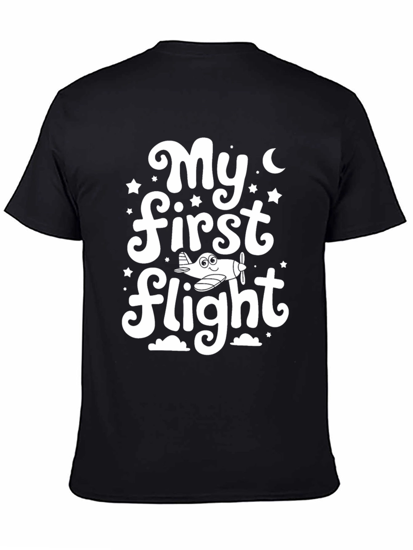 My First Flight Black Graphic T-Shirt