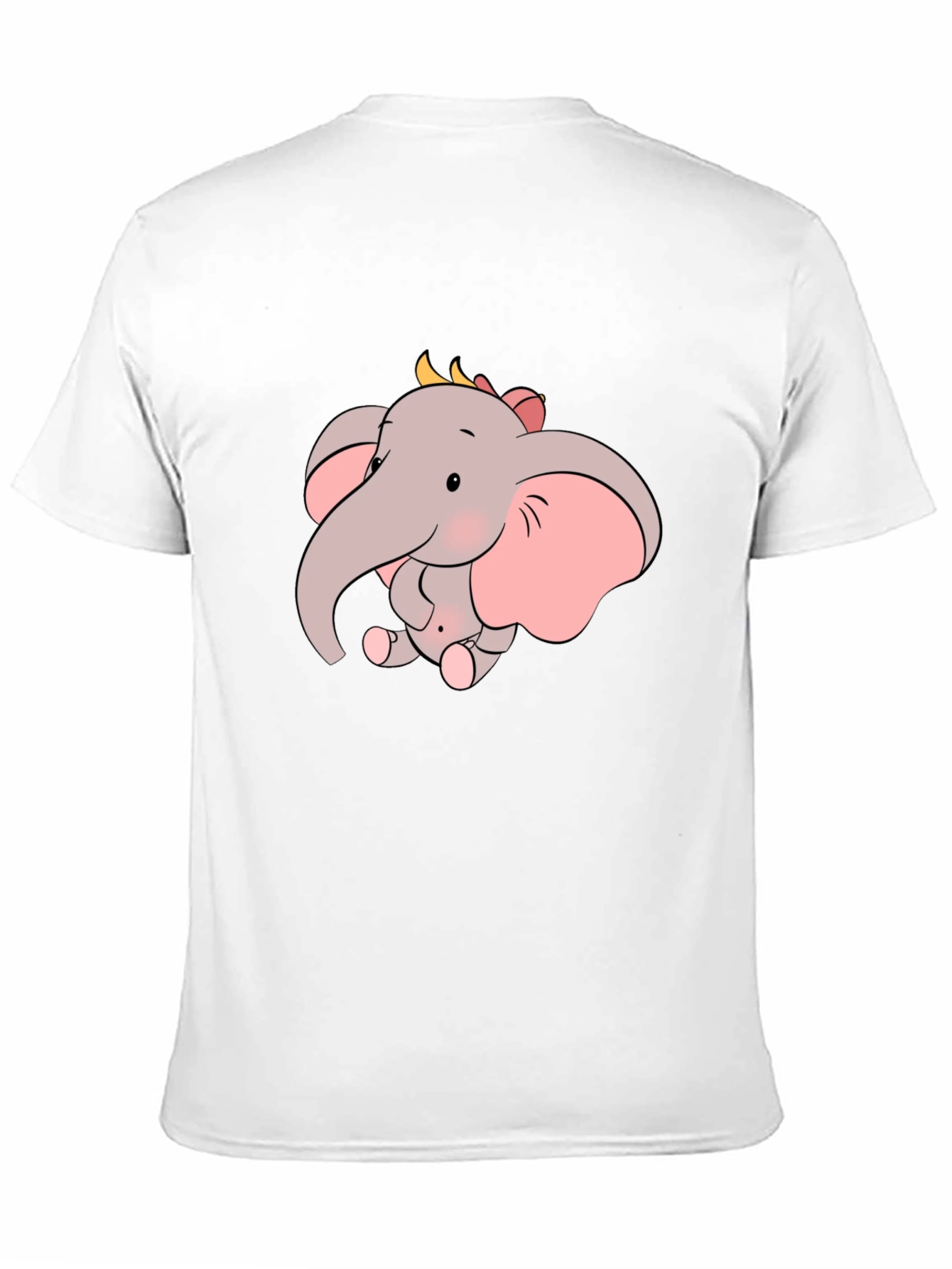 Cute Elephant Graphic Tee - Black Cotton Shirt