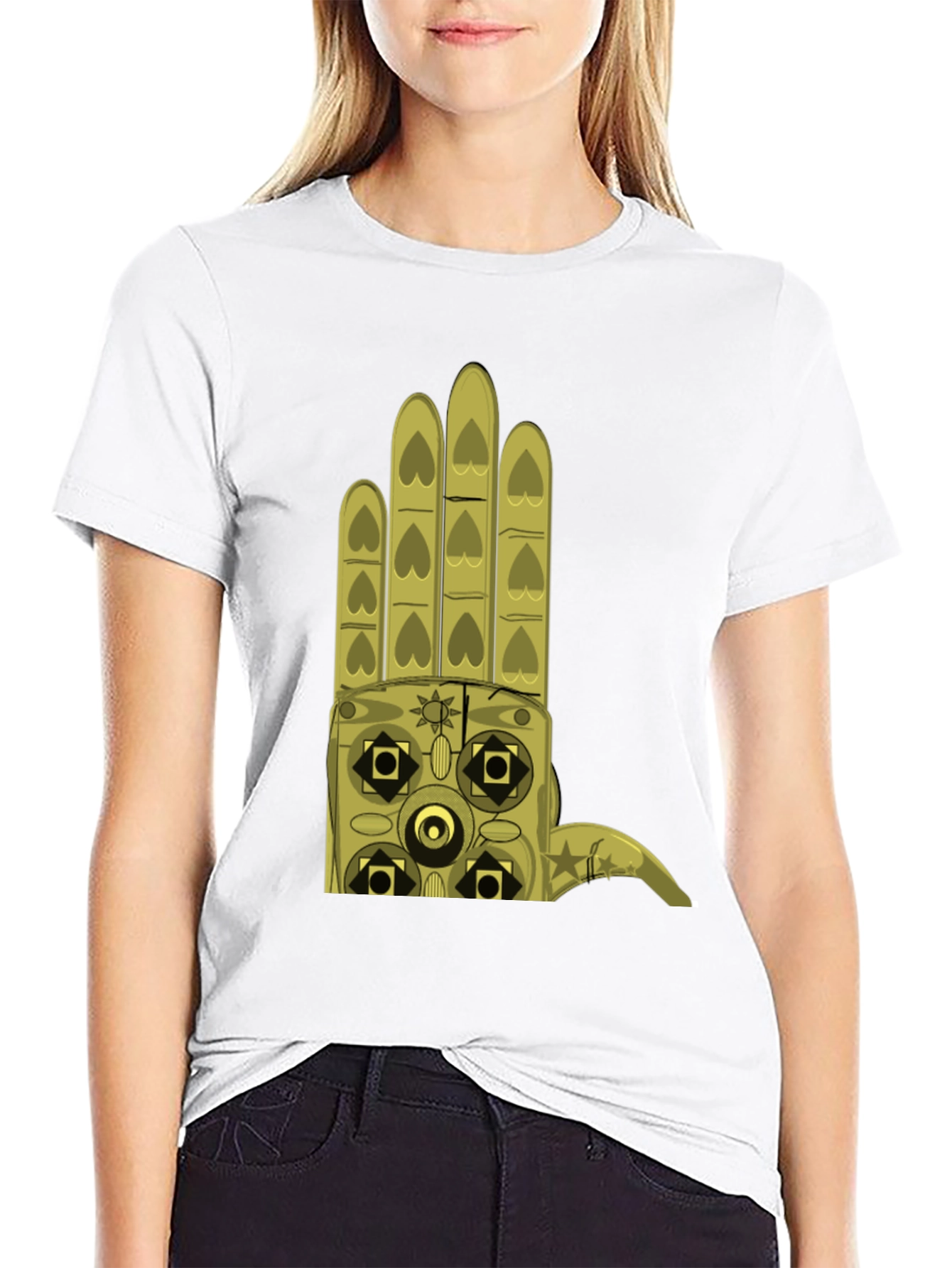 Graphic Hand Print Black T-Shirt