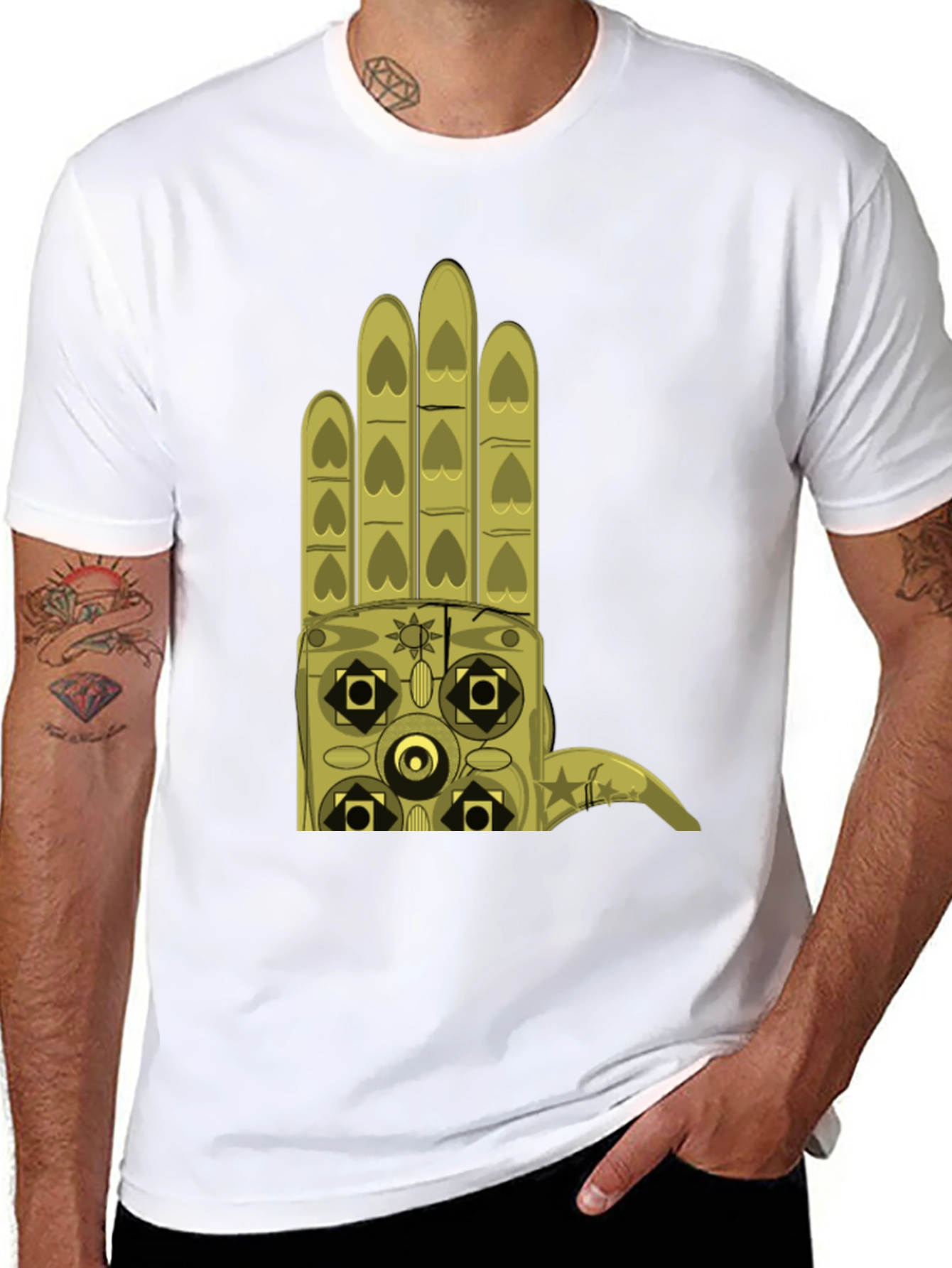 Graphic Hand Print Black T-Shirt