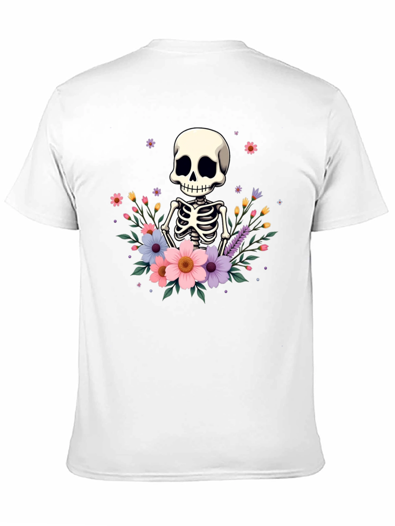 Floral Skeleton T-Shirt - Black Graphic Tee