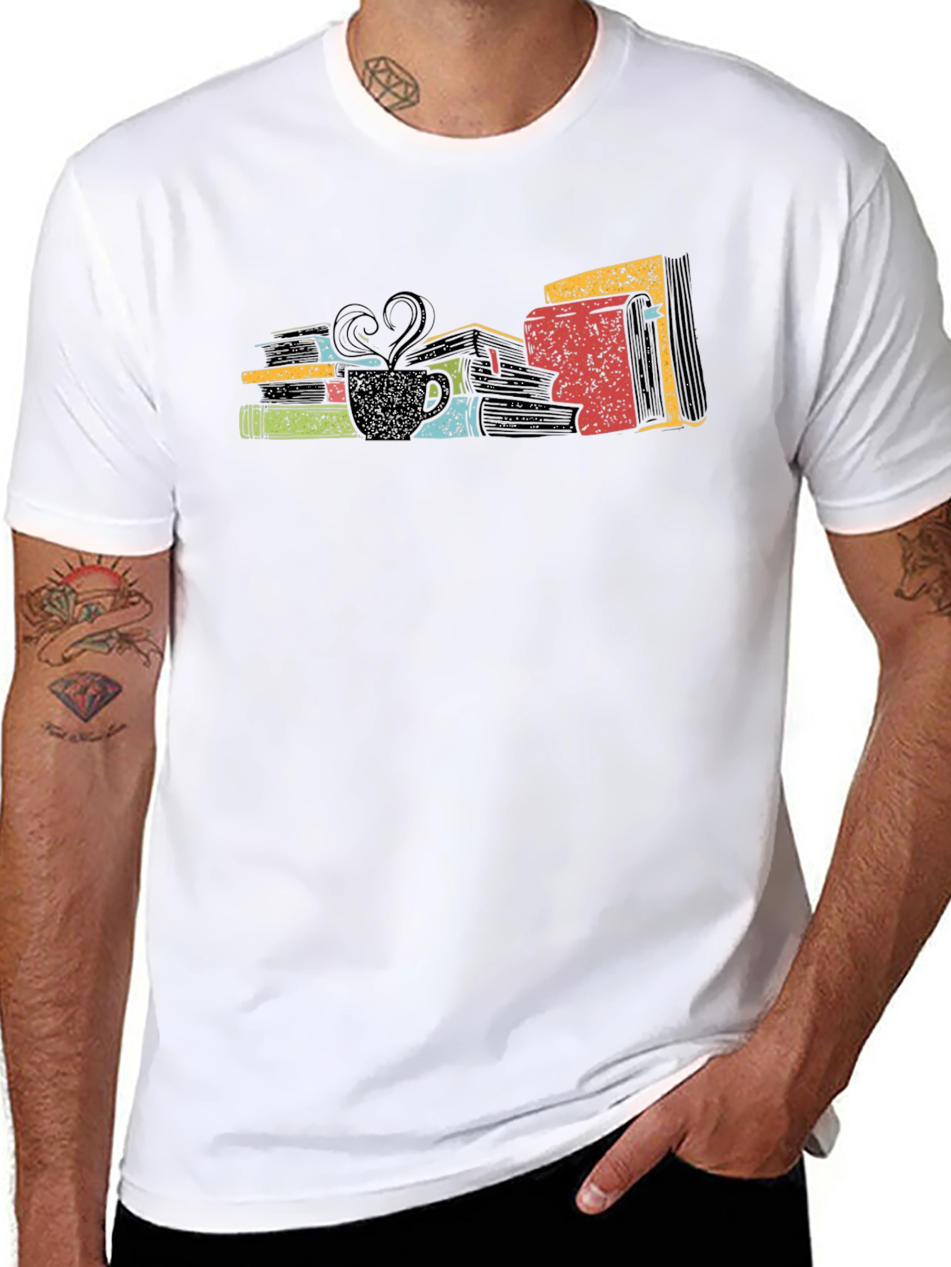 Book Lover T-Shirt: Books & Coffee Graphic Tee