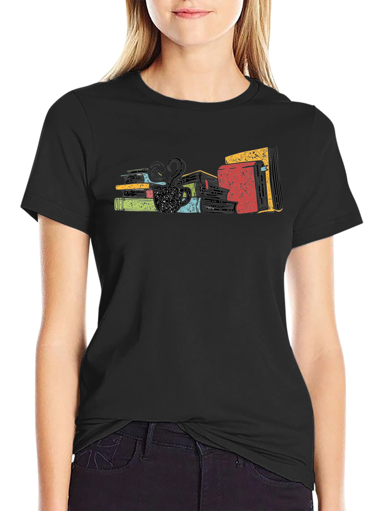 Book Lover T-Shirt: Books & Coffee Graphic Tee