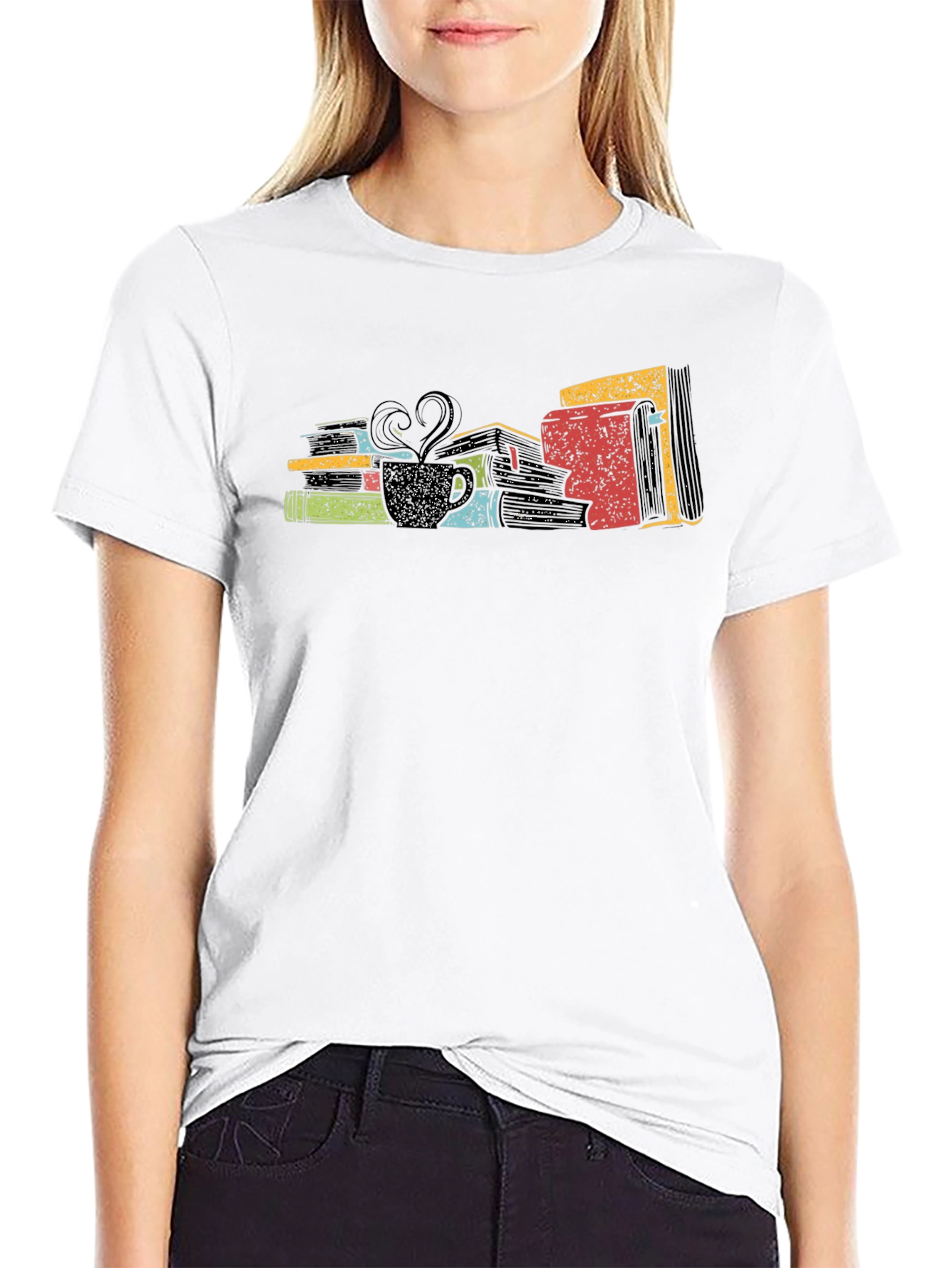 Book Lover T-Shirt: Books & Coffee Graphic Tee