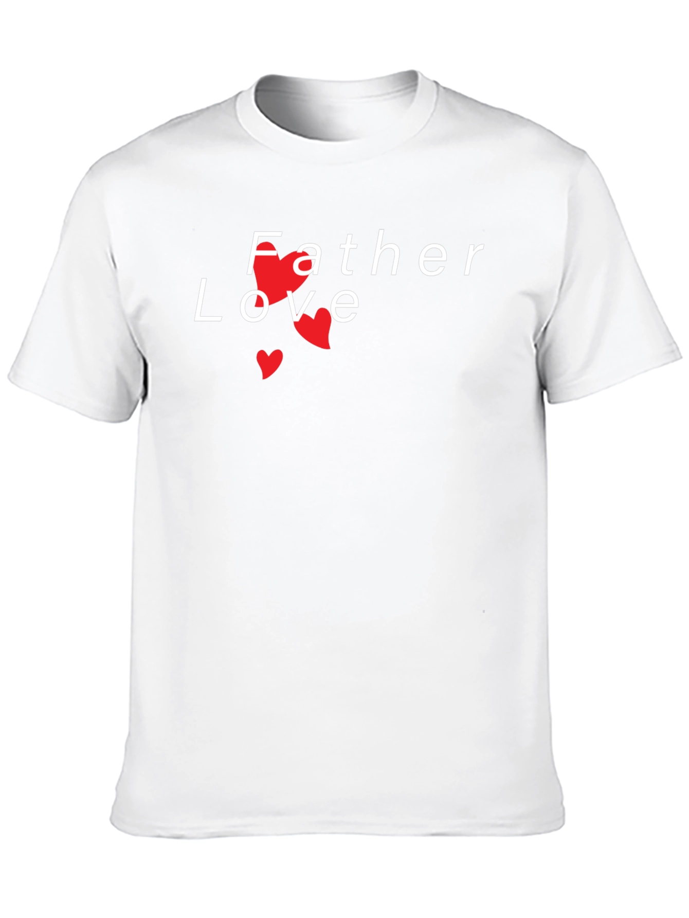 Father Love T-Shirt - Black Graphic Tee Heart Accents