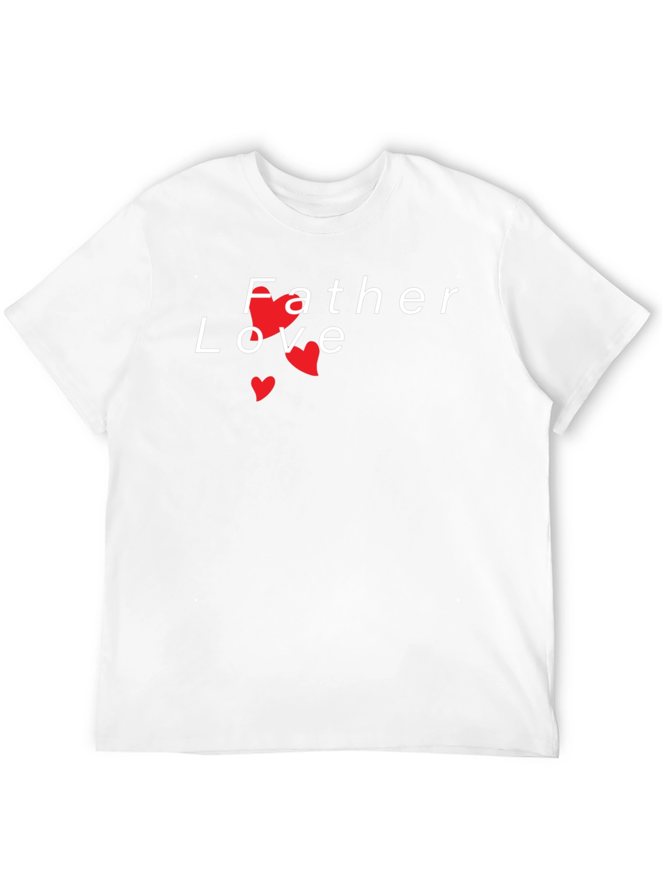 Father Love T-Shirt - Black Graphic Tee Heart Accents