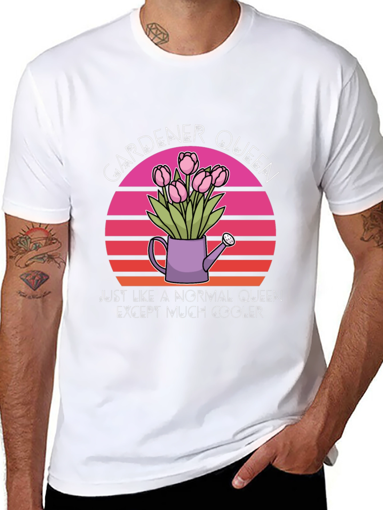 Gardener Queen T-Shirt - Cool Floral Design