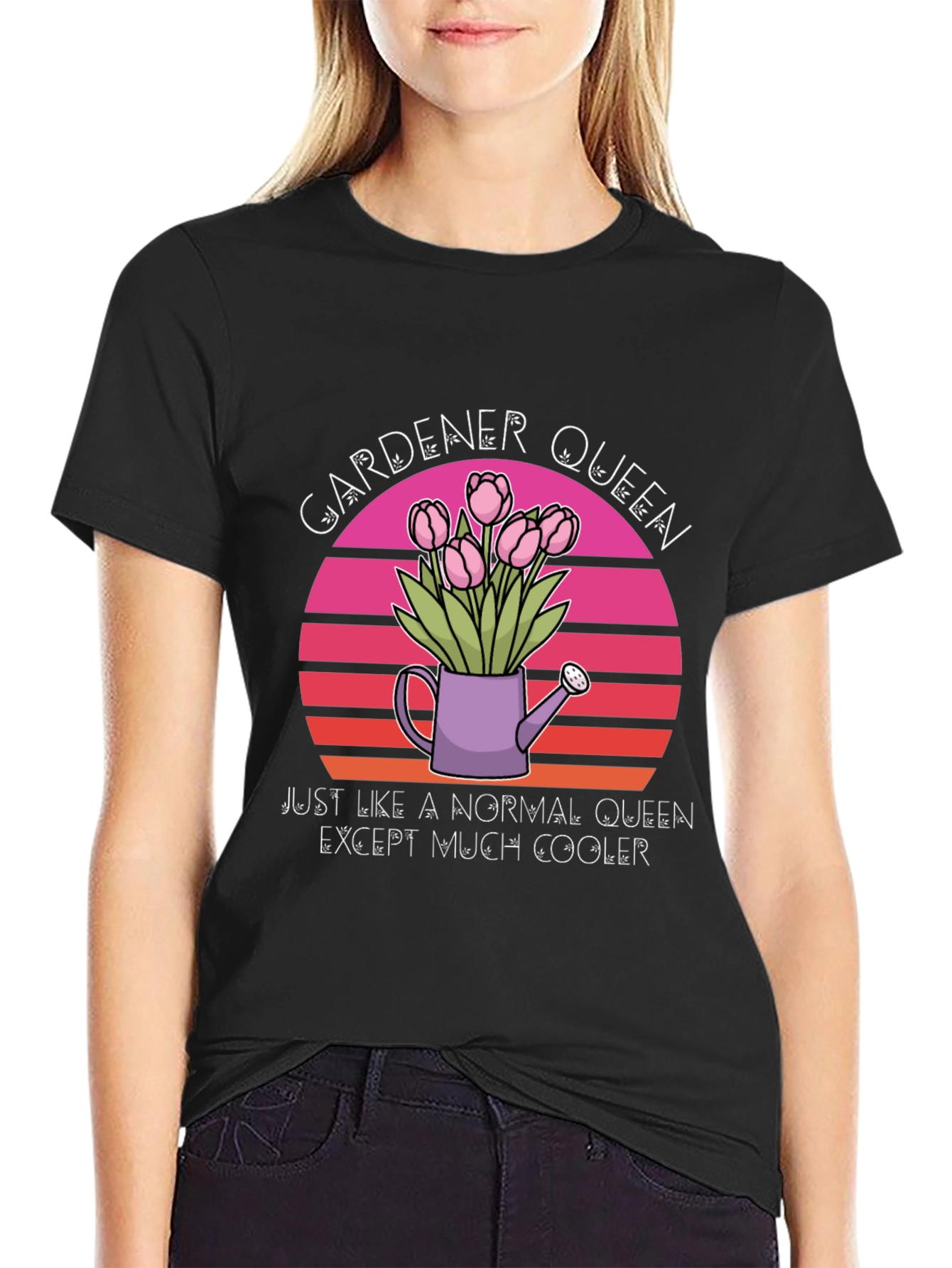 Gardener Queen T-Shirt - Cool Floral Design