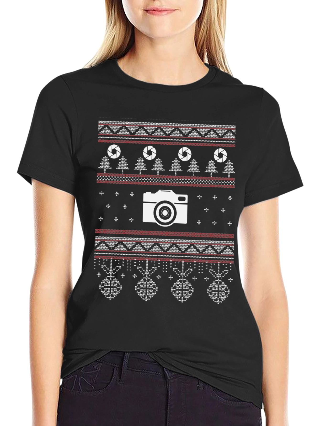 Photographer Christmas T-Shirt - Ugly Sweater Style