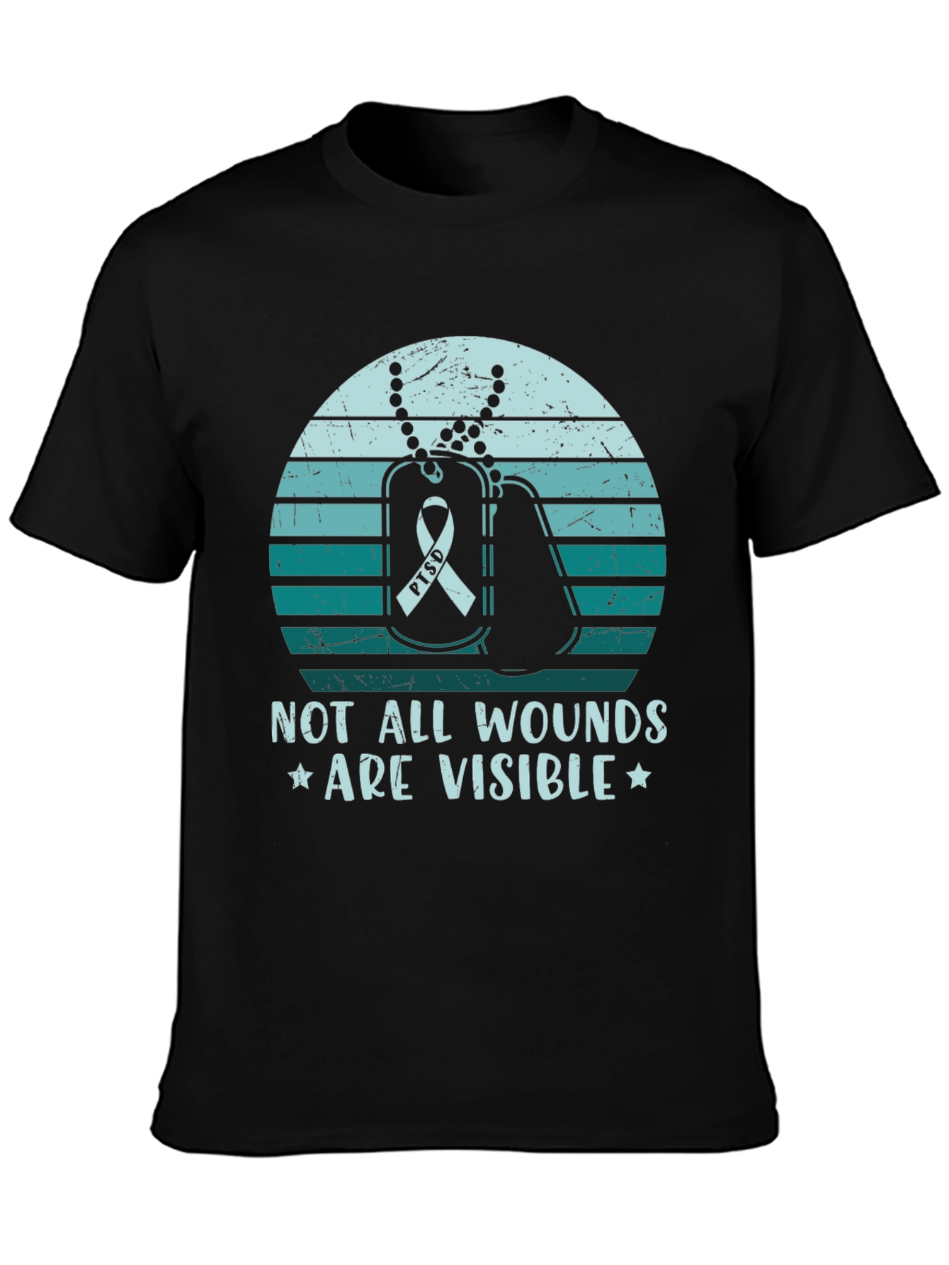 PTSD Awareness Graphic Tee - Not All Wounds Visible