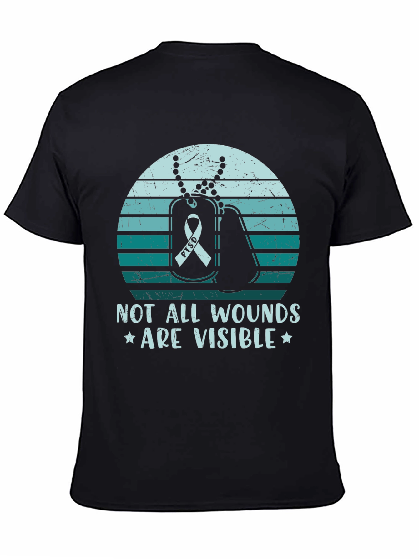 PTSD Awareness Graphic Tee - Not All Wounds Visible
