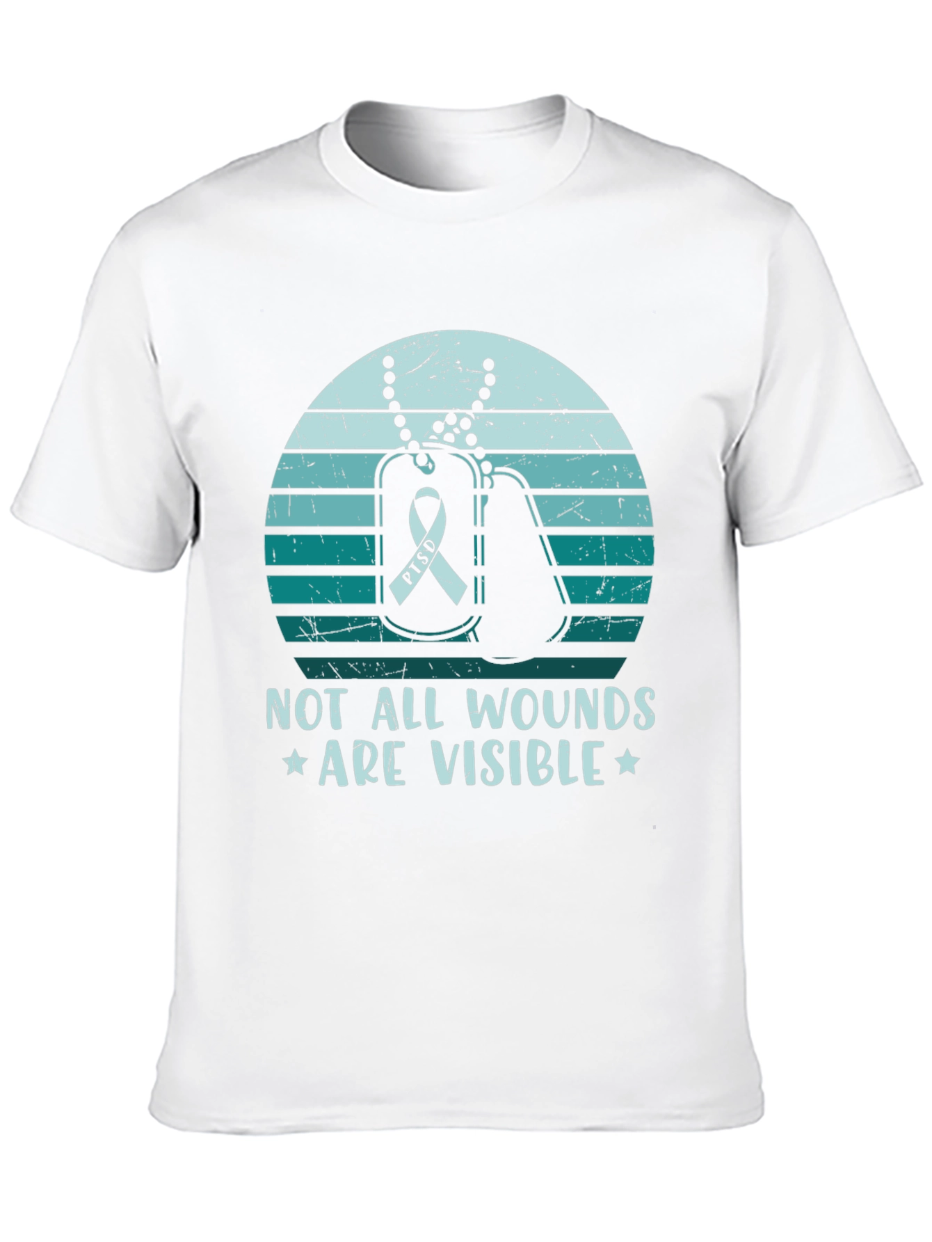 PTSD Awareness Graphic Tee - Not All Wounds Visible