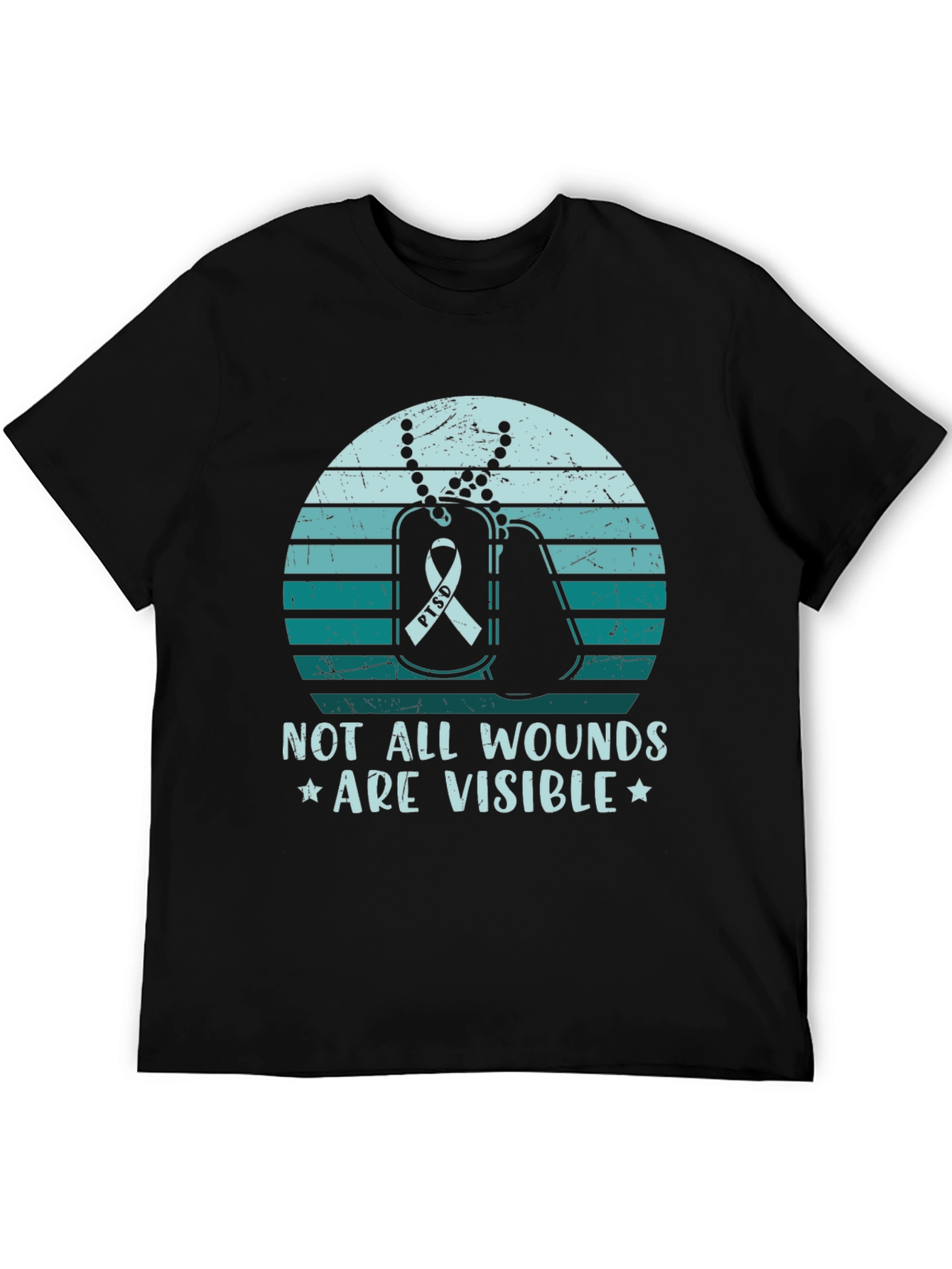 PTSD Awareness Graphic Tee - Not All Wounds Visible