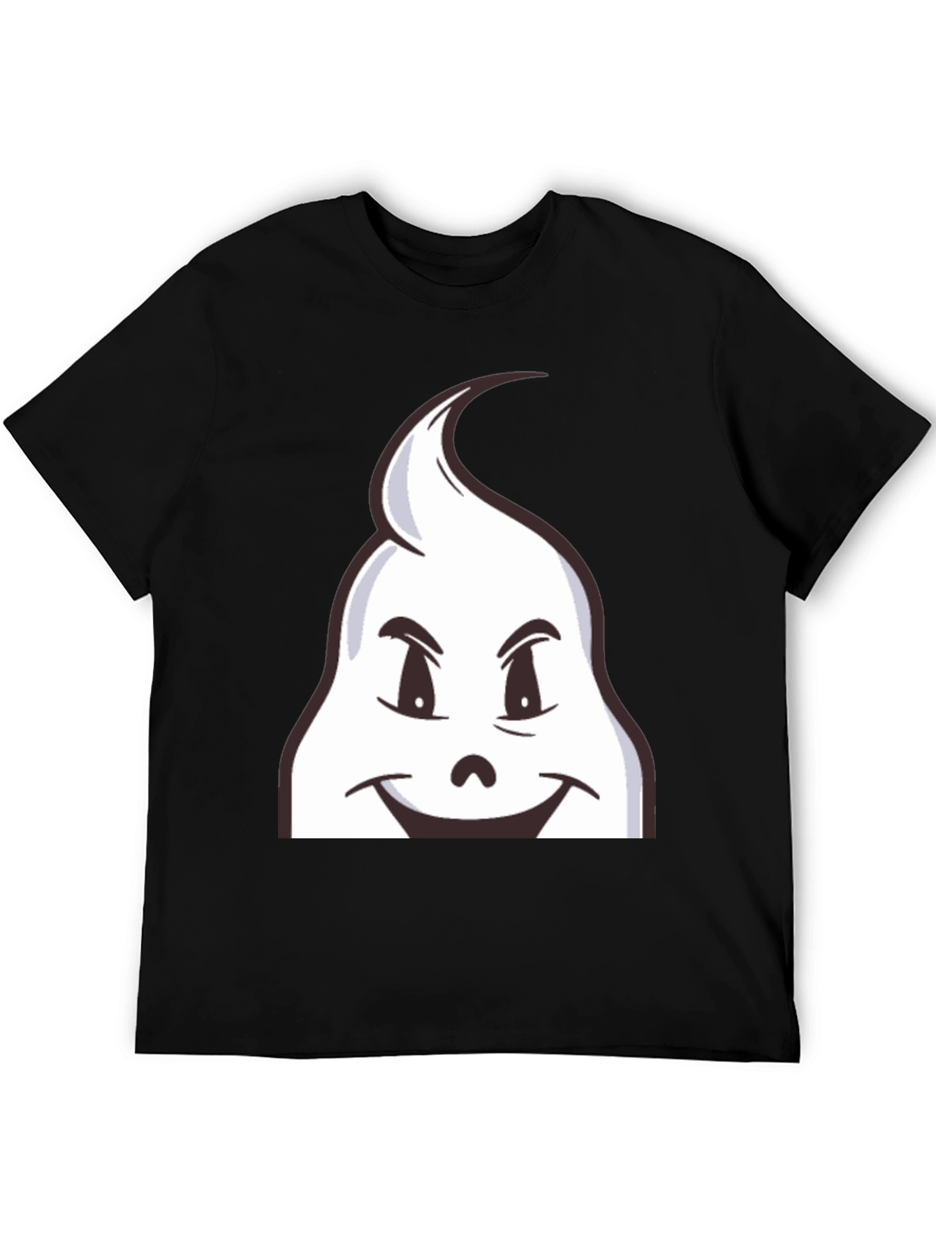 Fun Cartoon Ghost Graphic Black T-Shirt