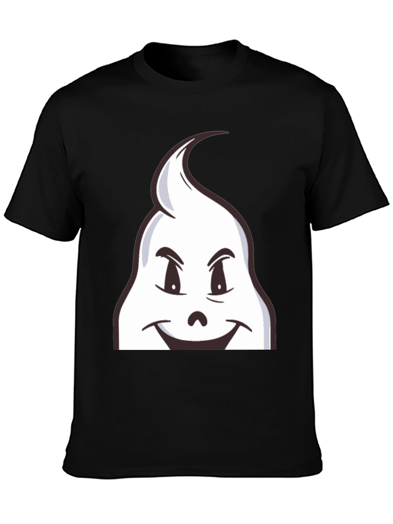 Fun Cartoon Ghost Graphic Black T-Shirt