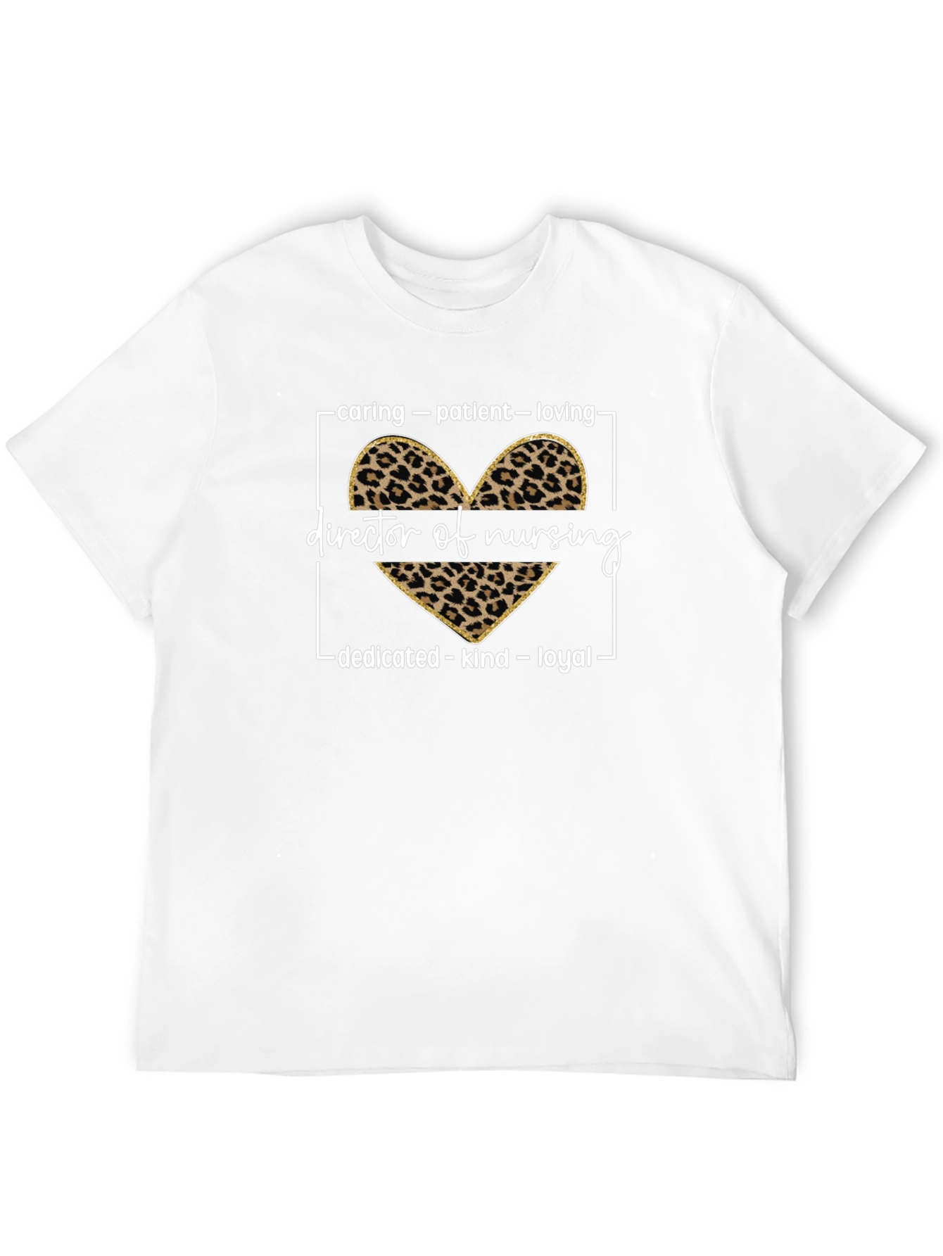 Director of Nursing Leopard Print Heart T-Shirt