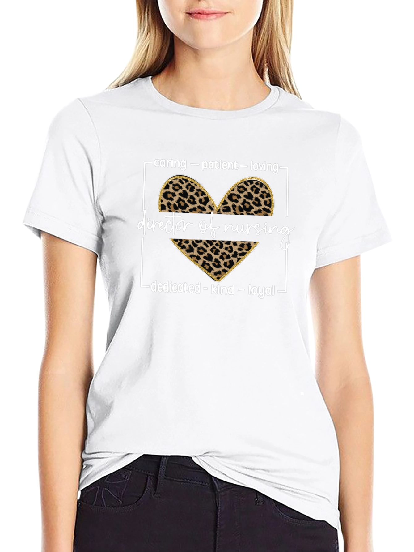 Director of Nursing Leopard Print Heart T-Shirt