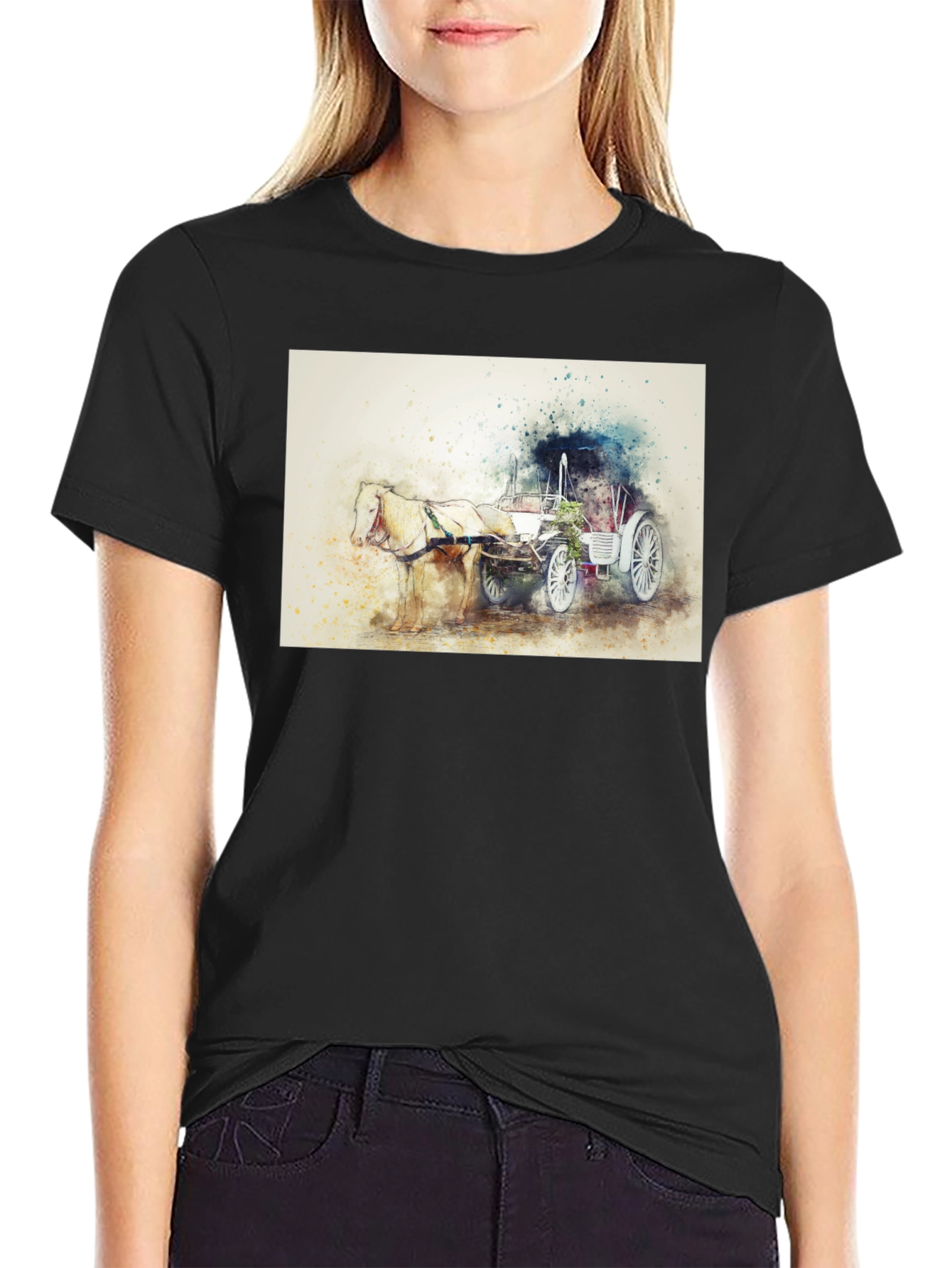 Horse & Carriage T-Shirt - Artistic Design